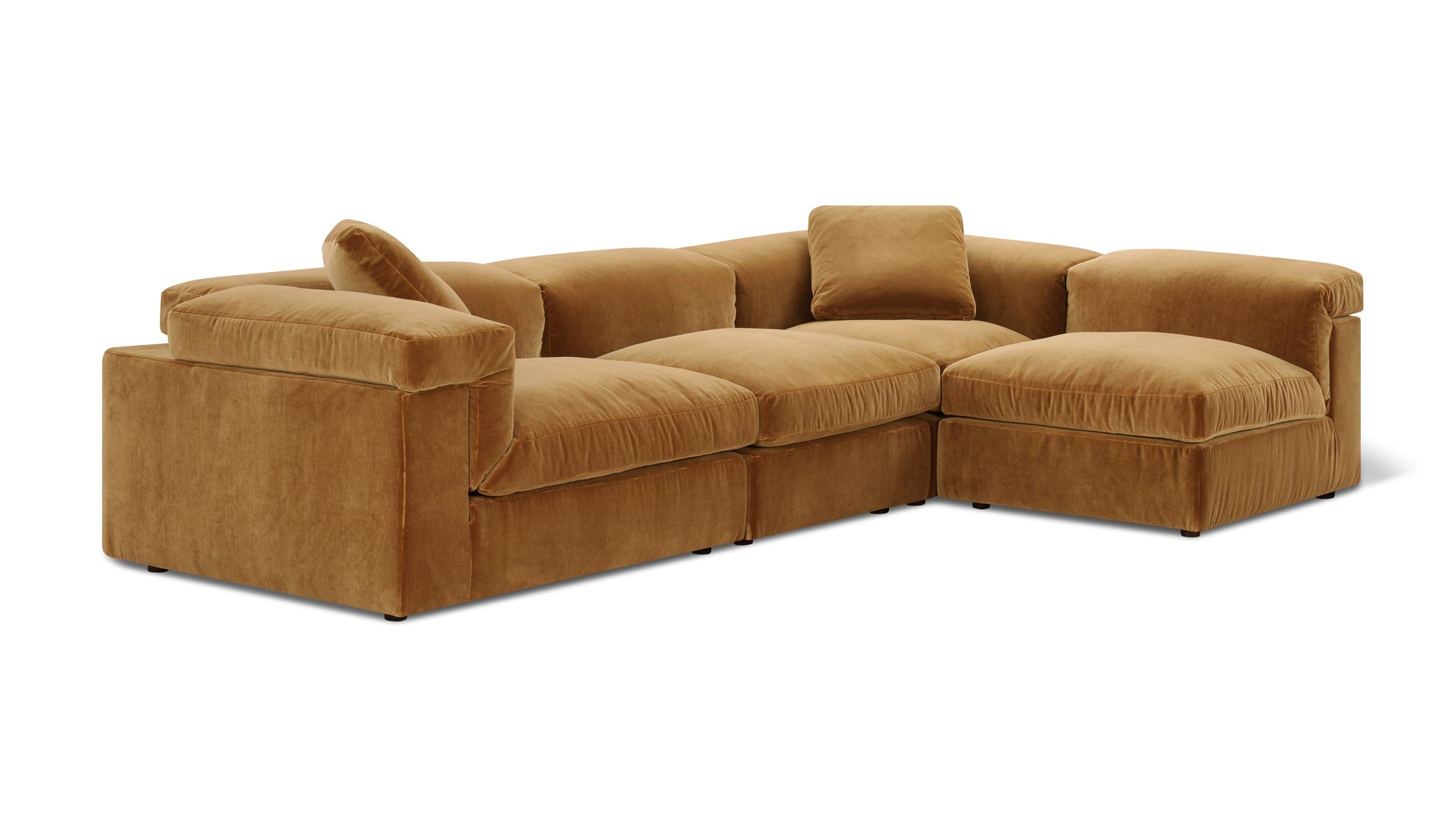 Saddle 4-Piece Modular Sectional Right, Gold_image