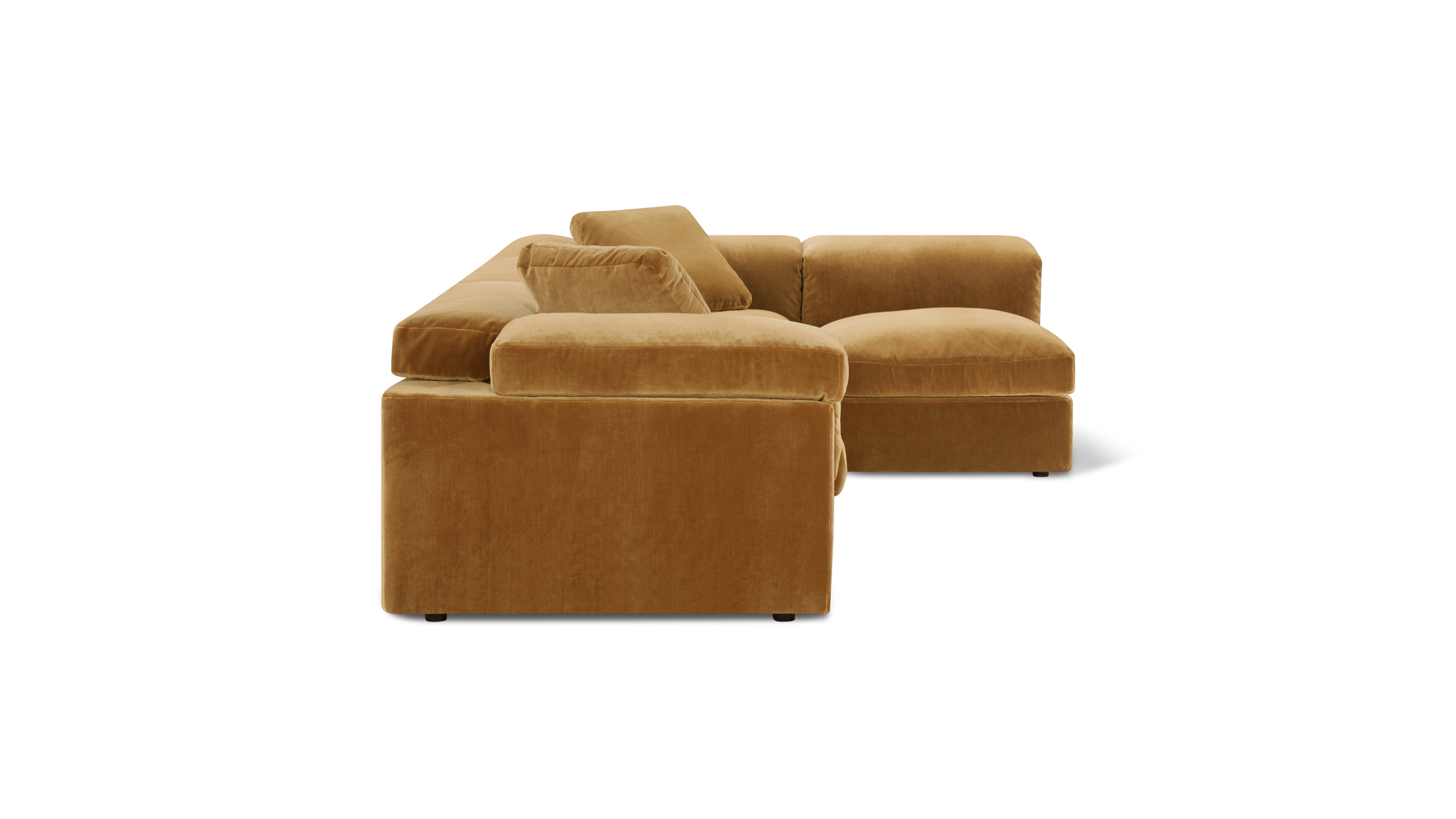 Saddle 4-Piece Modular Sectional Right, Gold