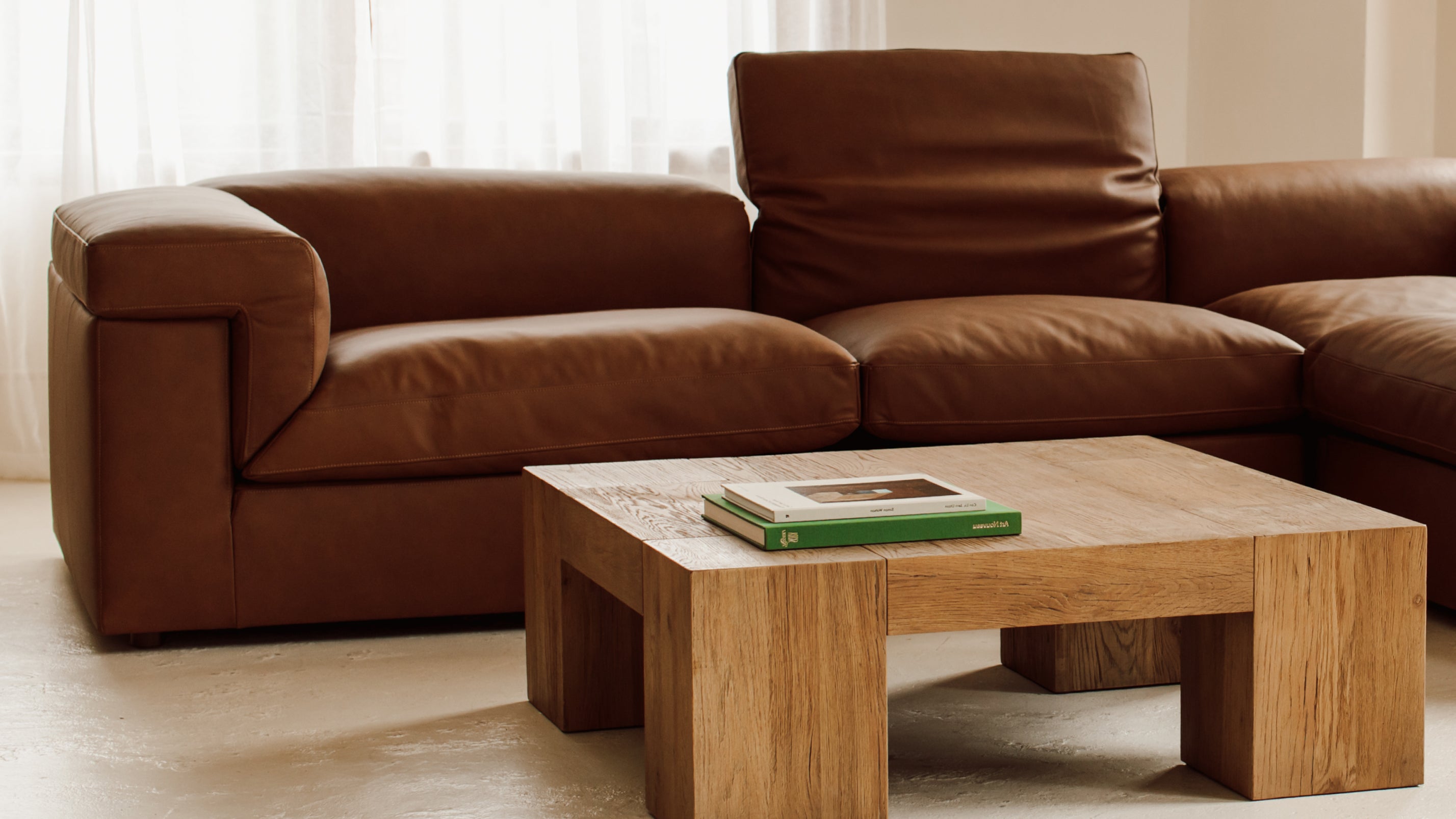 Saddle 4-Piece Modular Sectional Right, Bourbon
