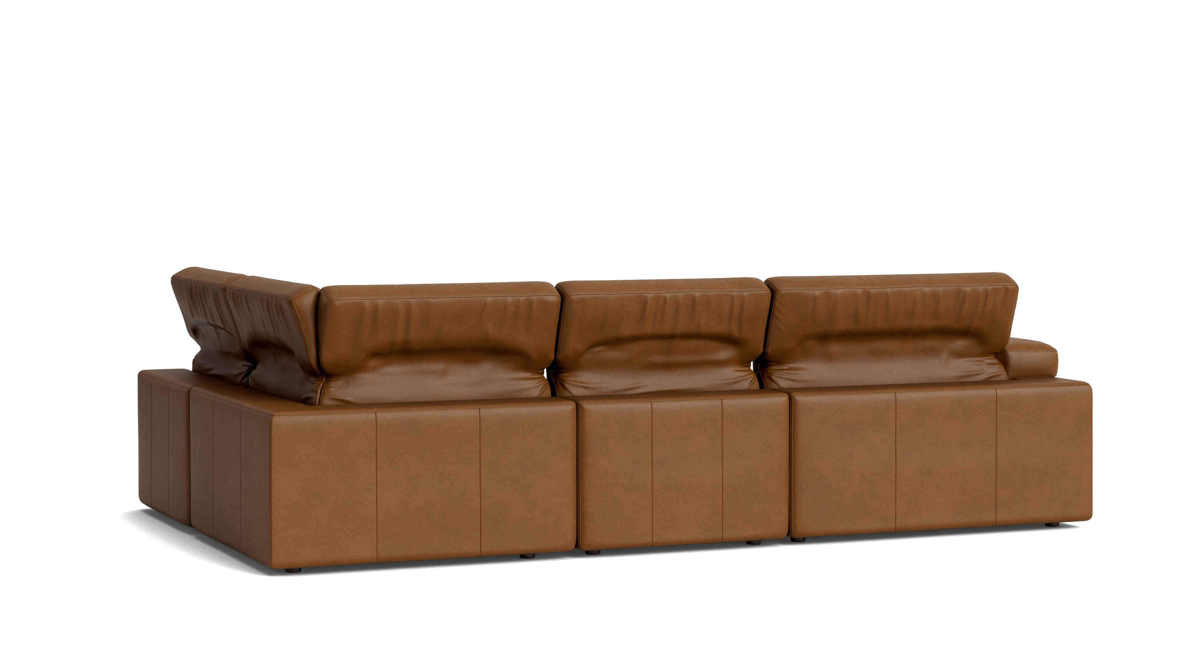Saddle 4-Piece Modular Sectional Right, Bourbon