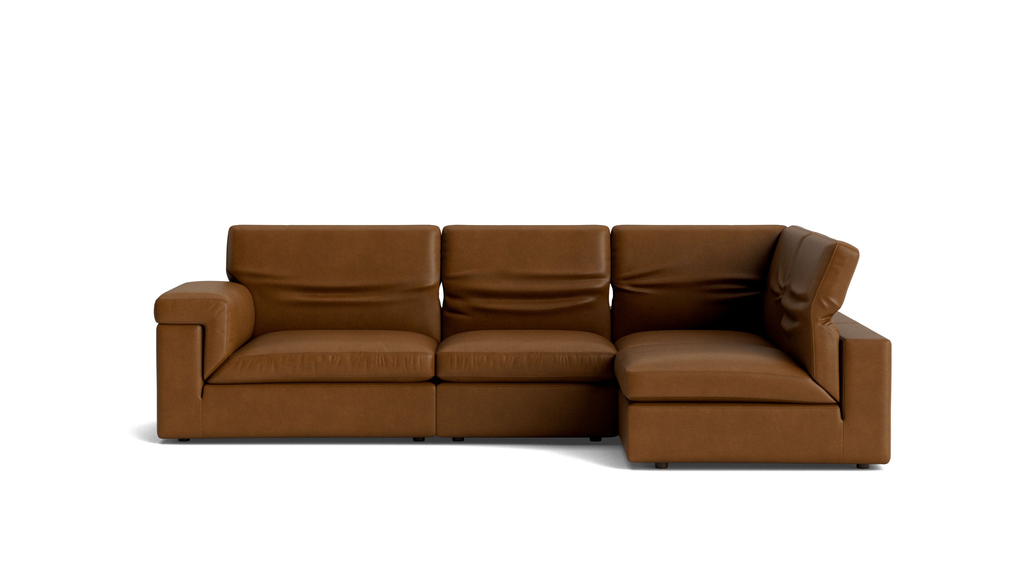 Saddle 4-Piece Modular Sectional Right, Bourbon