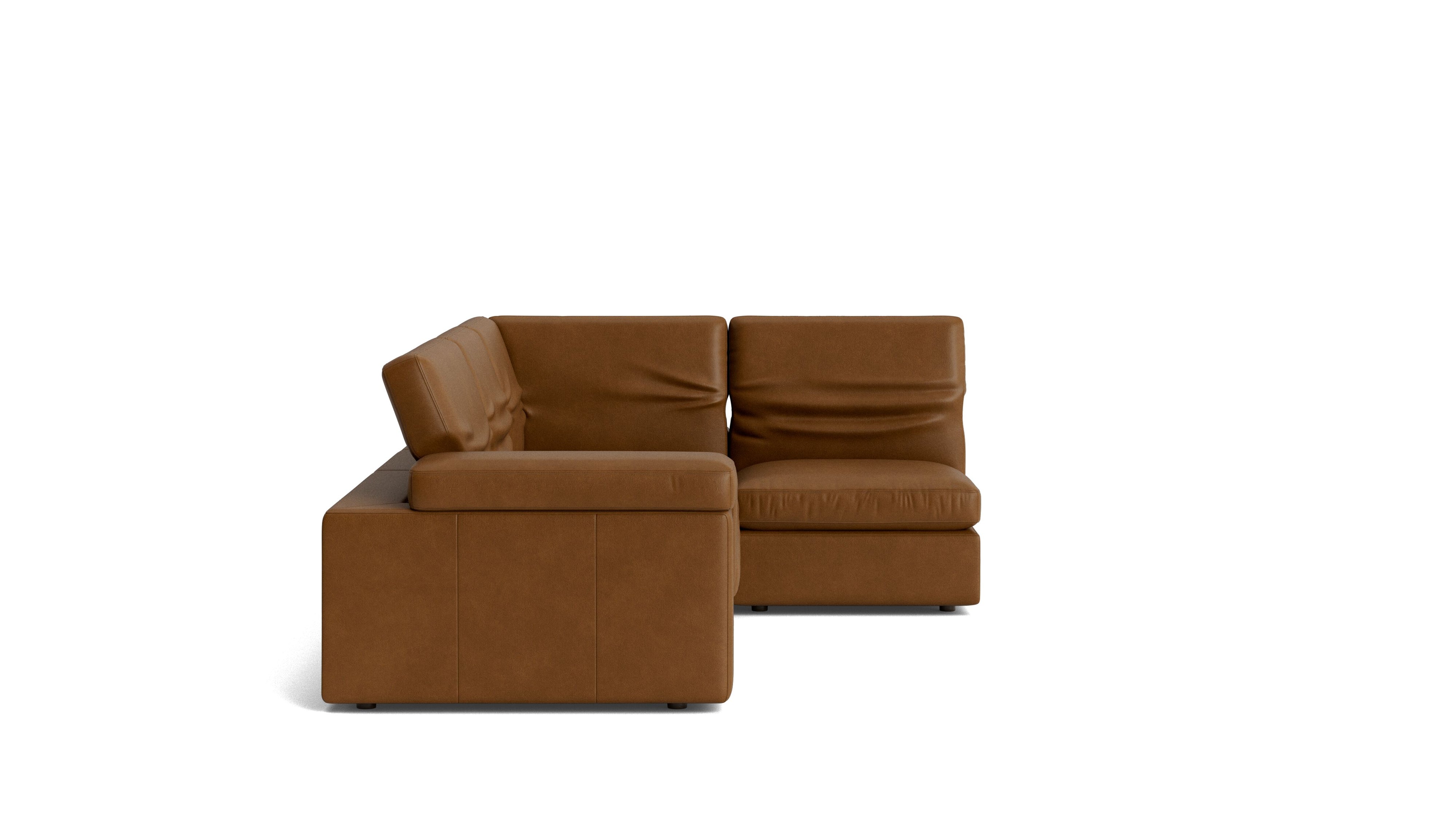 Saddle 4-Piece Modular Sectional Right, Bourbon