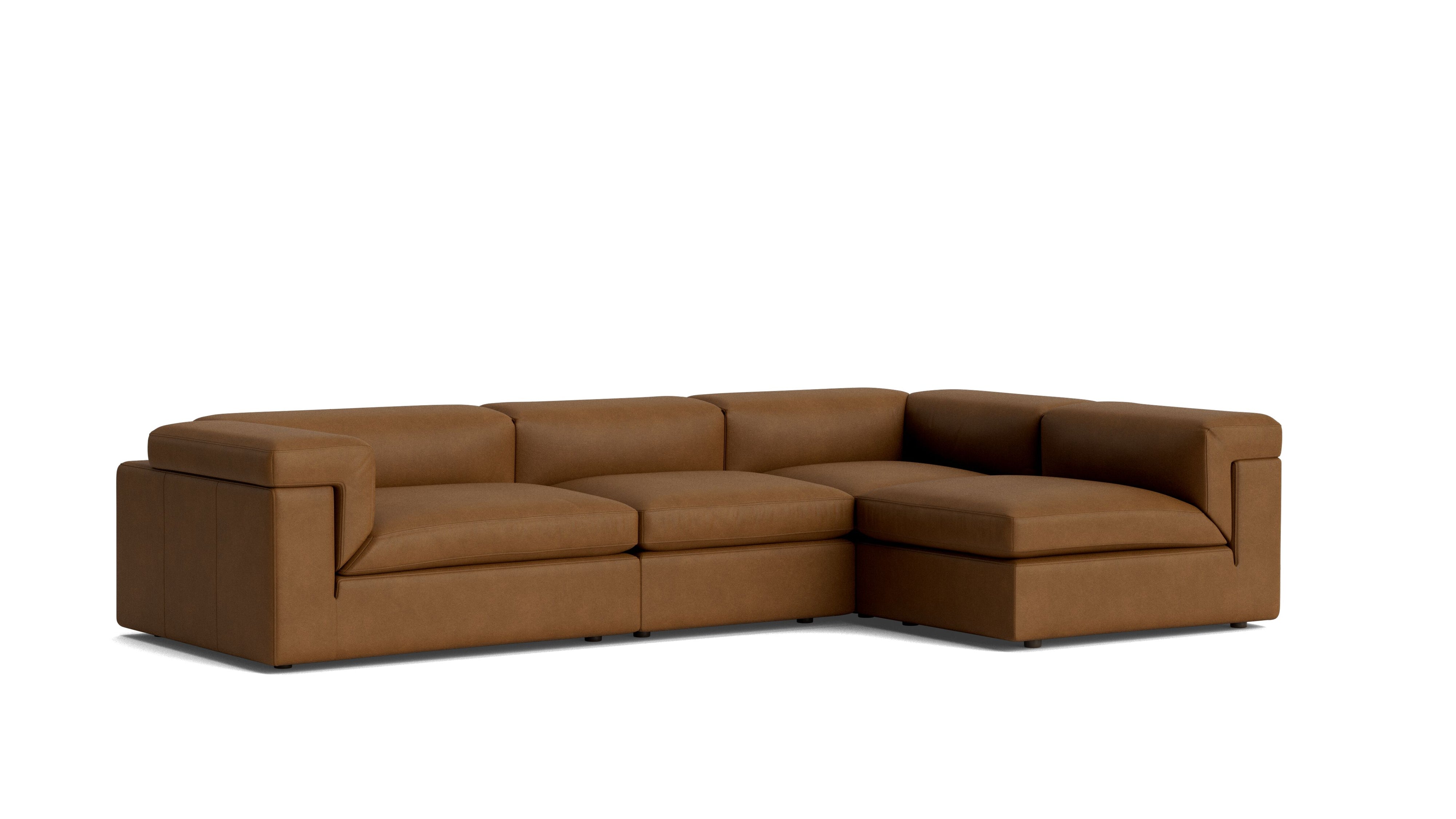 Saddle 4-Piece Modular Sectional Right, Bourbon