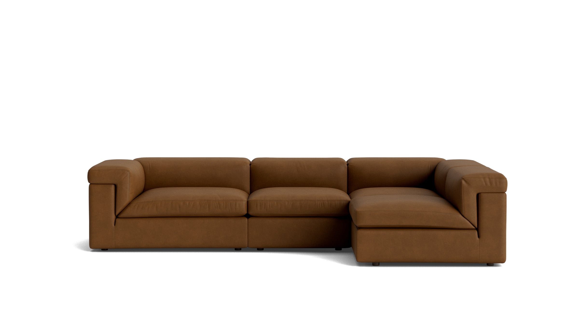 Saddle 4-Piece Modular Sectional Right, Bourbon