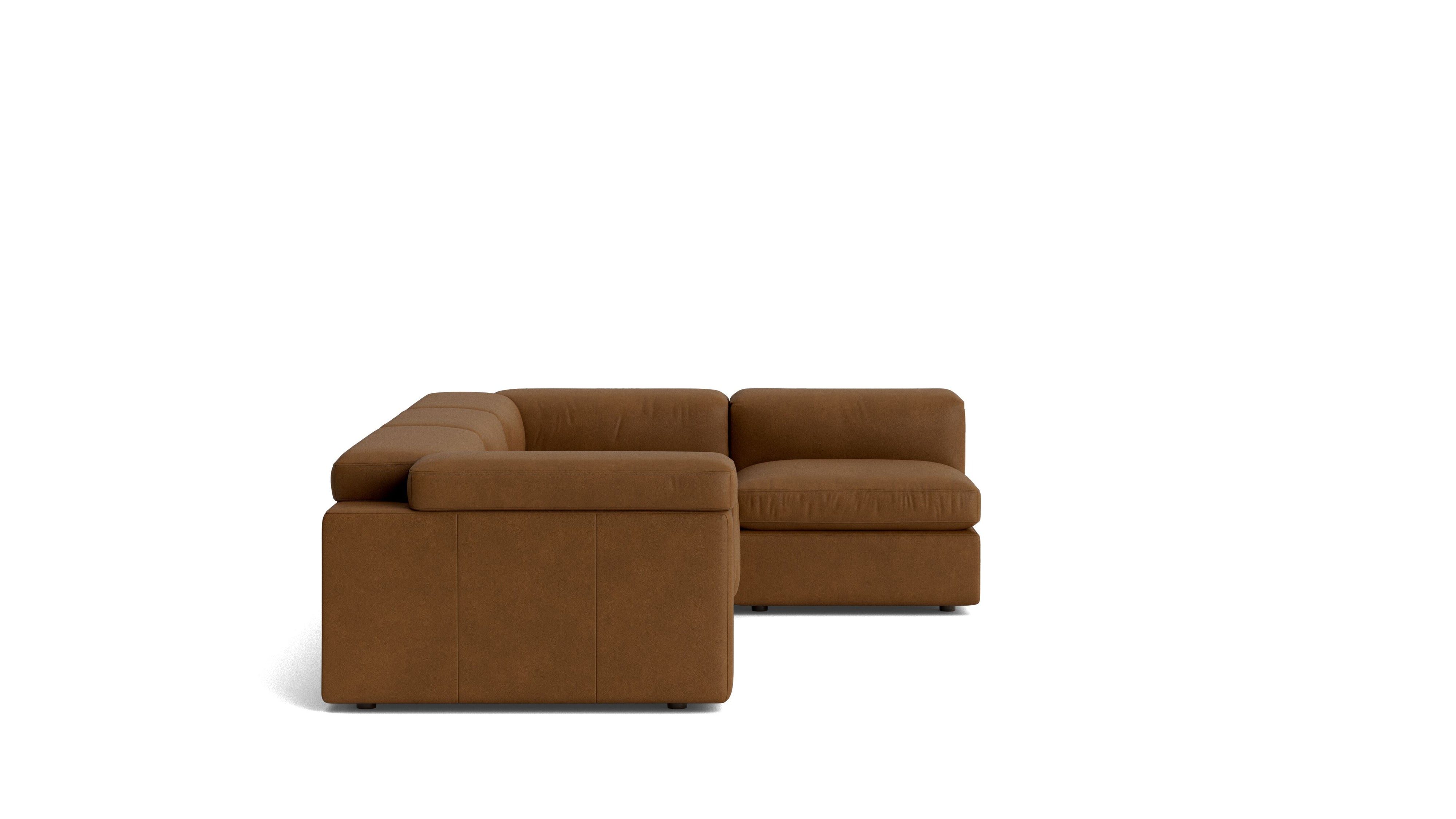 Saddle 4-Piece Modular Sectional Right, Bourbon