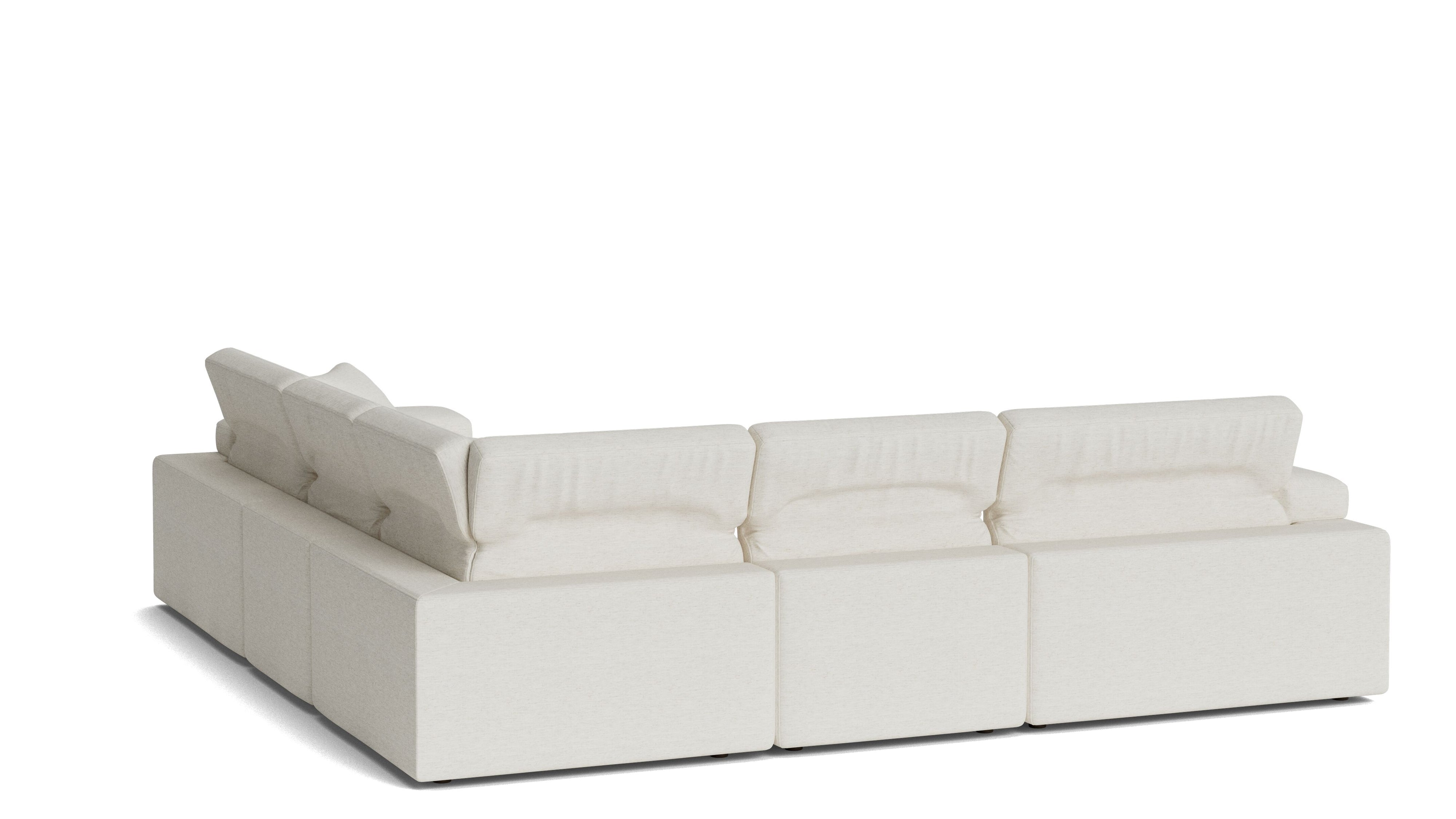 Saddle 5-Piece Modular Sectional Closed, Nomad Snow