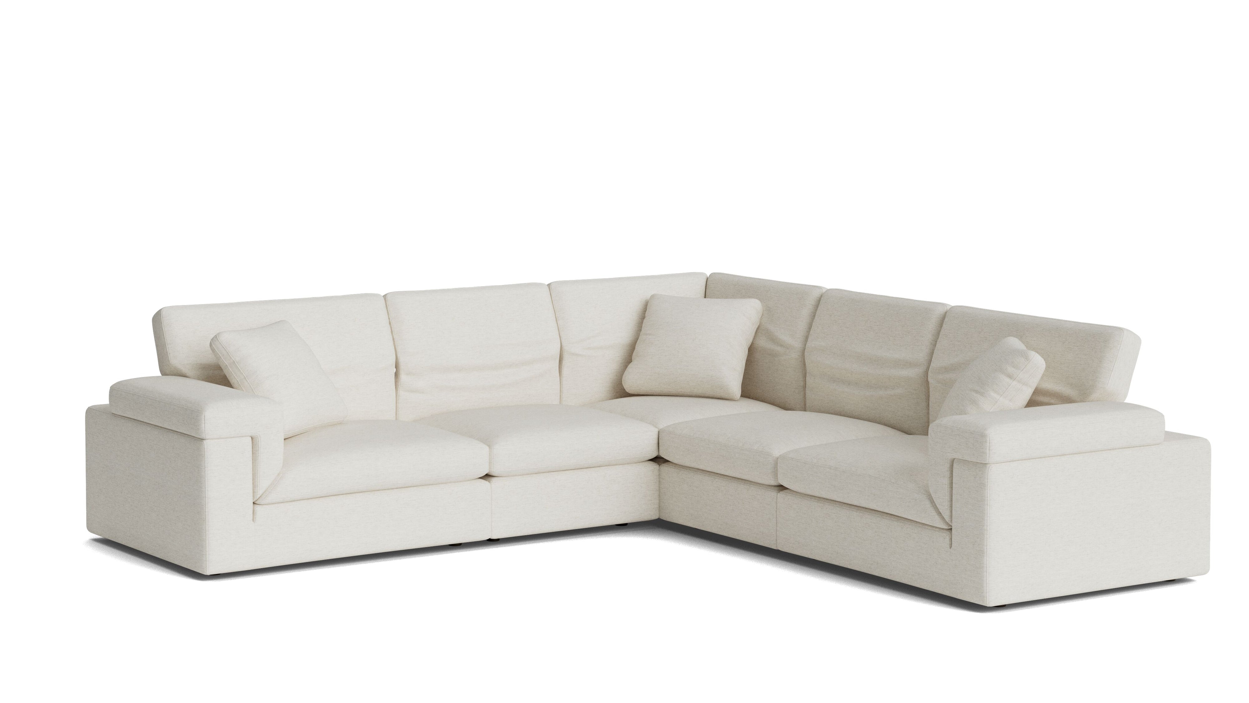 Saddle 5-Piece Modular Sectional Closed, Nomad Snow