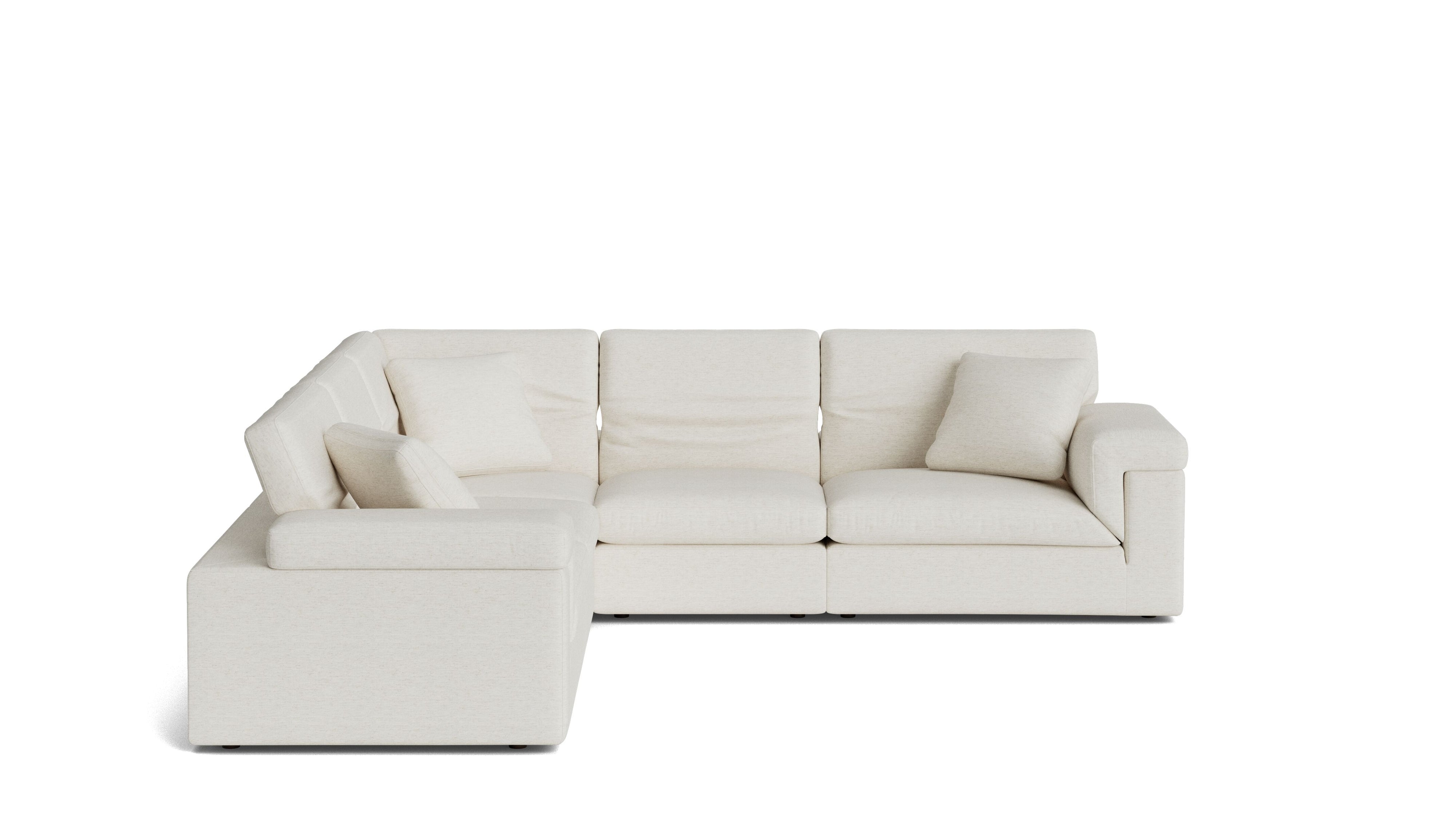 Saddle 5-Piece Modular Sectional Closed, Nomad Snow