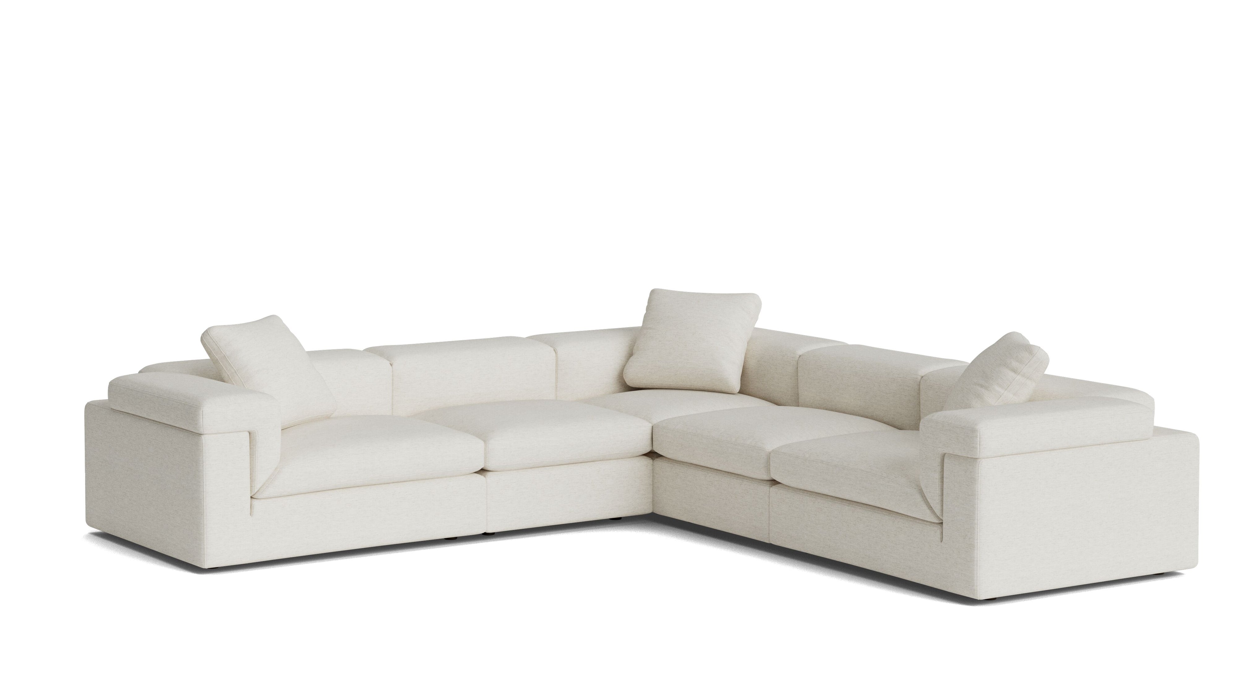 Saddle 5-Piece Modular Sectional Closed, Nomad Snow
