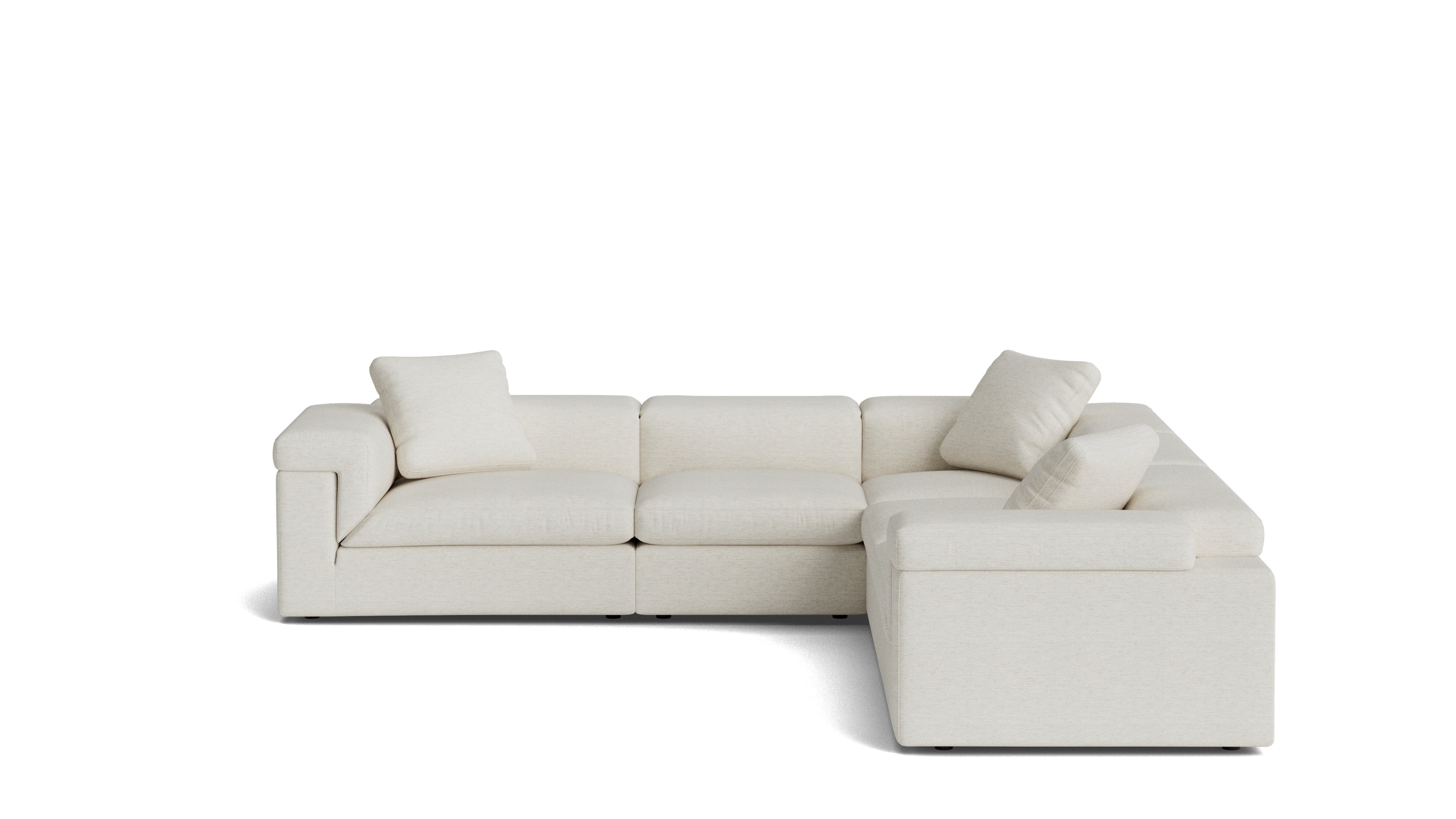 Saddle 5-Piece Modular Sectional Closed, Nomad Snow