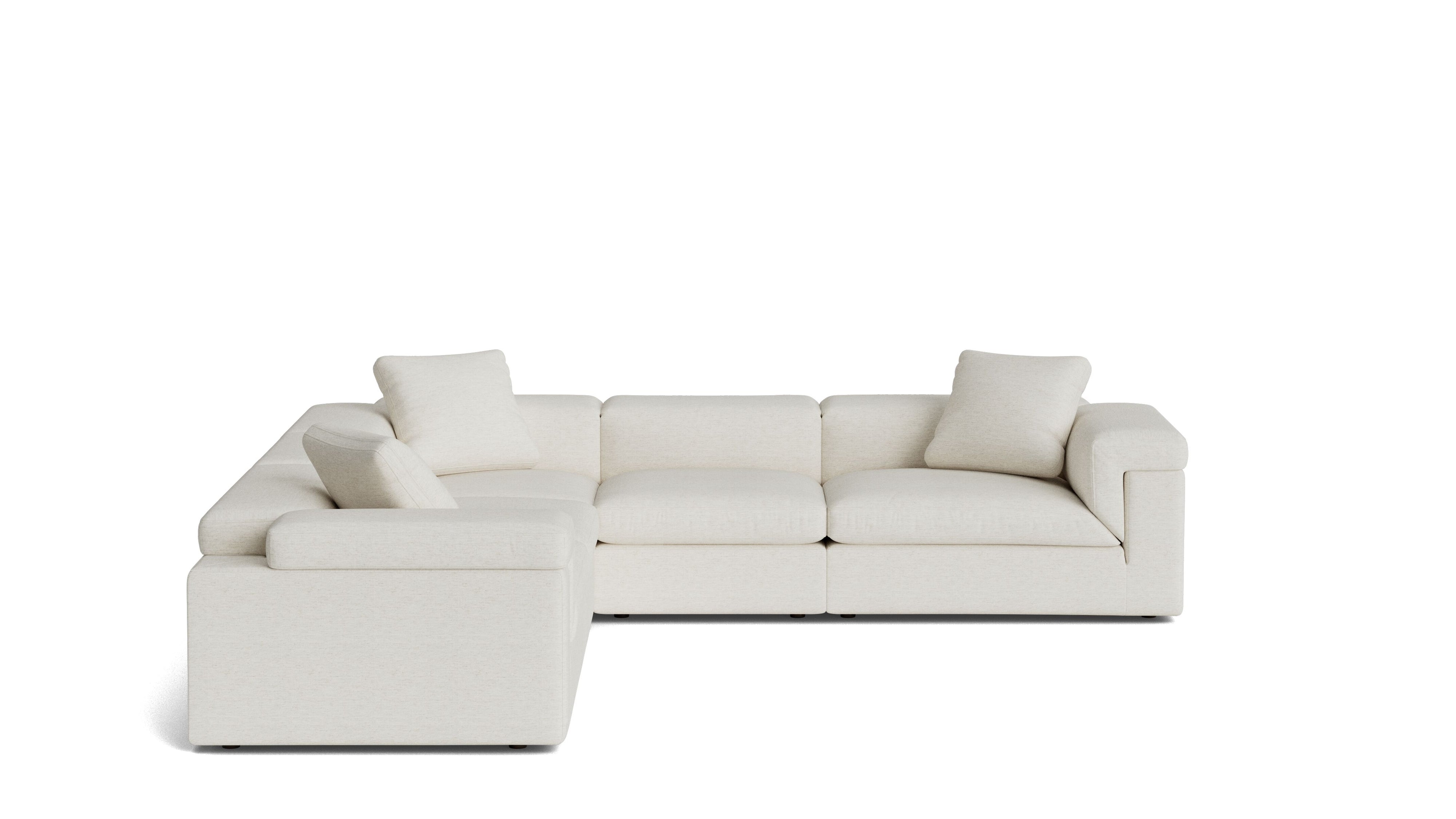 Saddle 5-Piece Modular Sectional Closed, Nomad Snow
