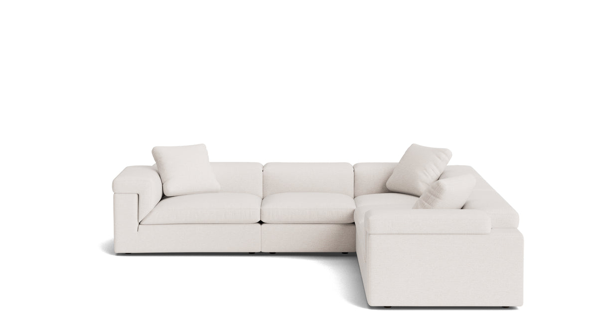 Saddle 5-Piece Modular Sectional Closed, Nomad Snow