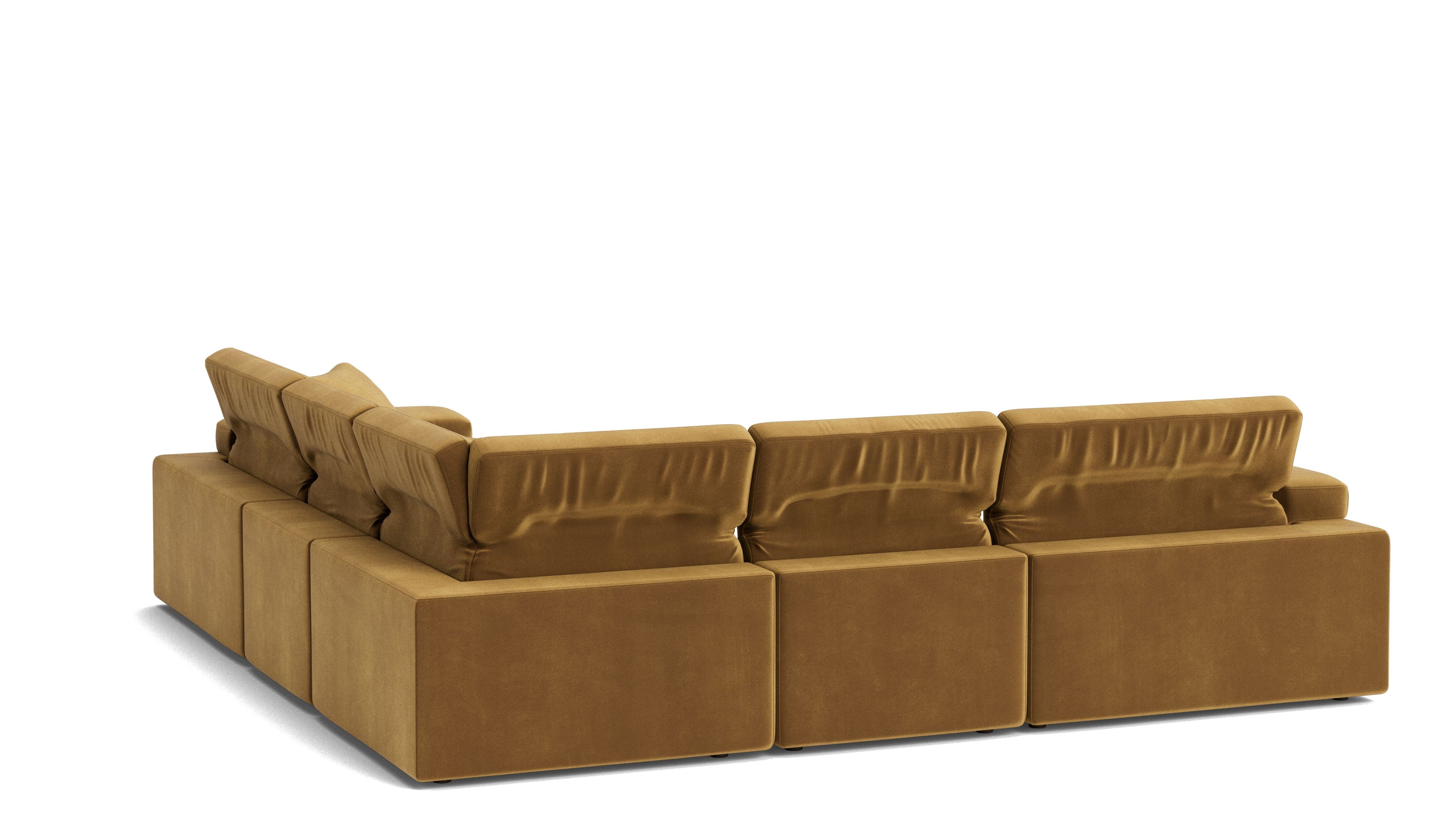 Saddle 5-Piece Modular Sectional Closed, Gold