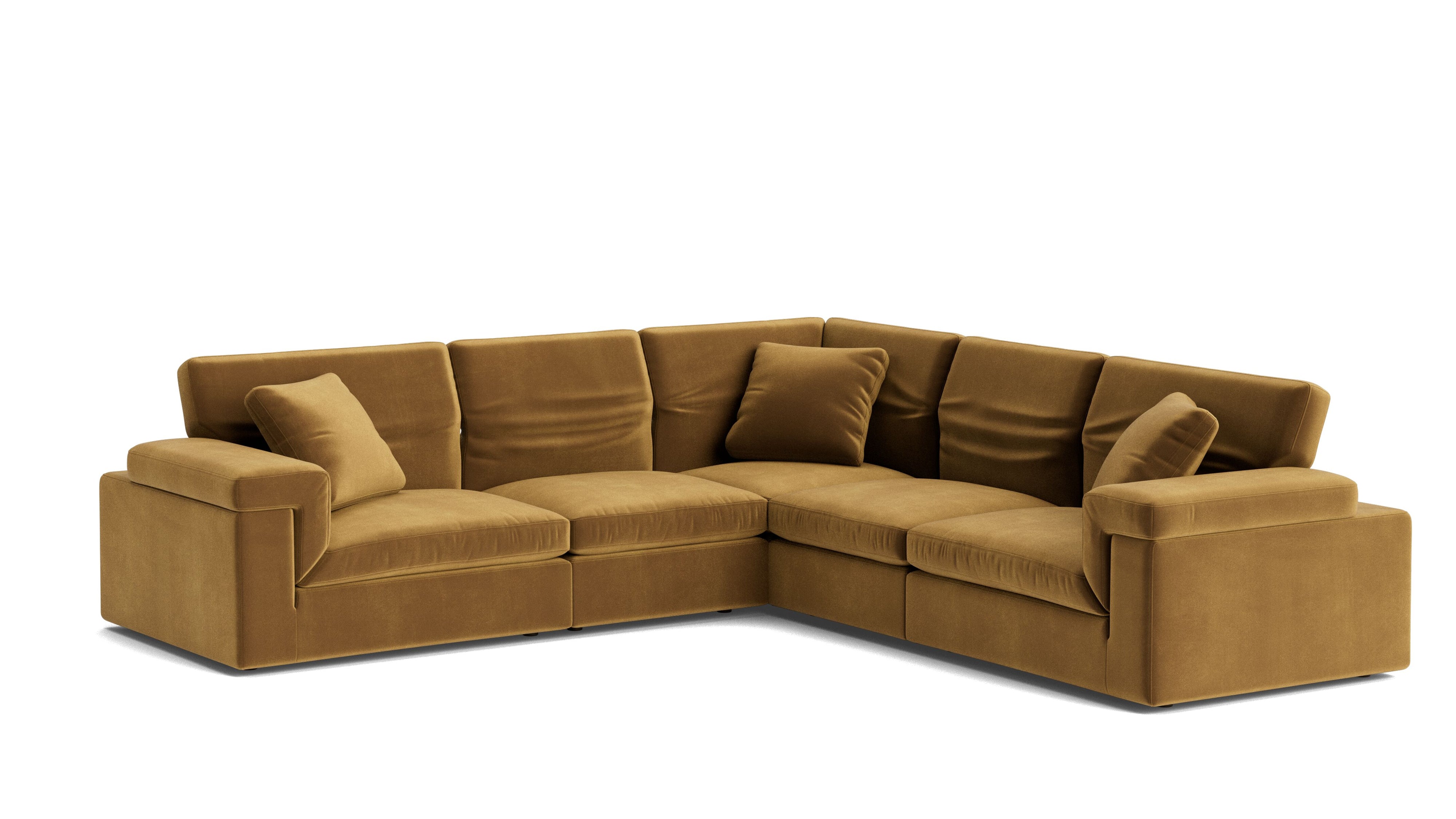 Saddle 5-Piece Modular Sectional Closed, Gold