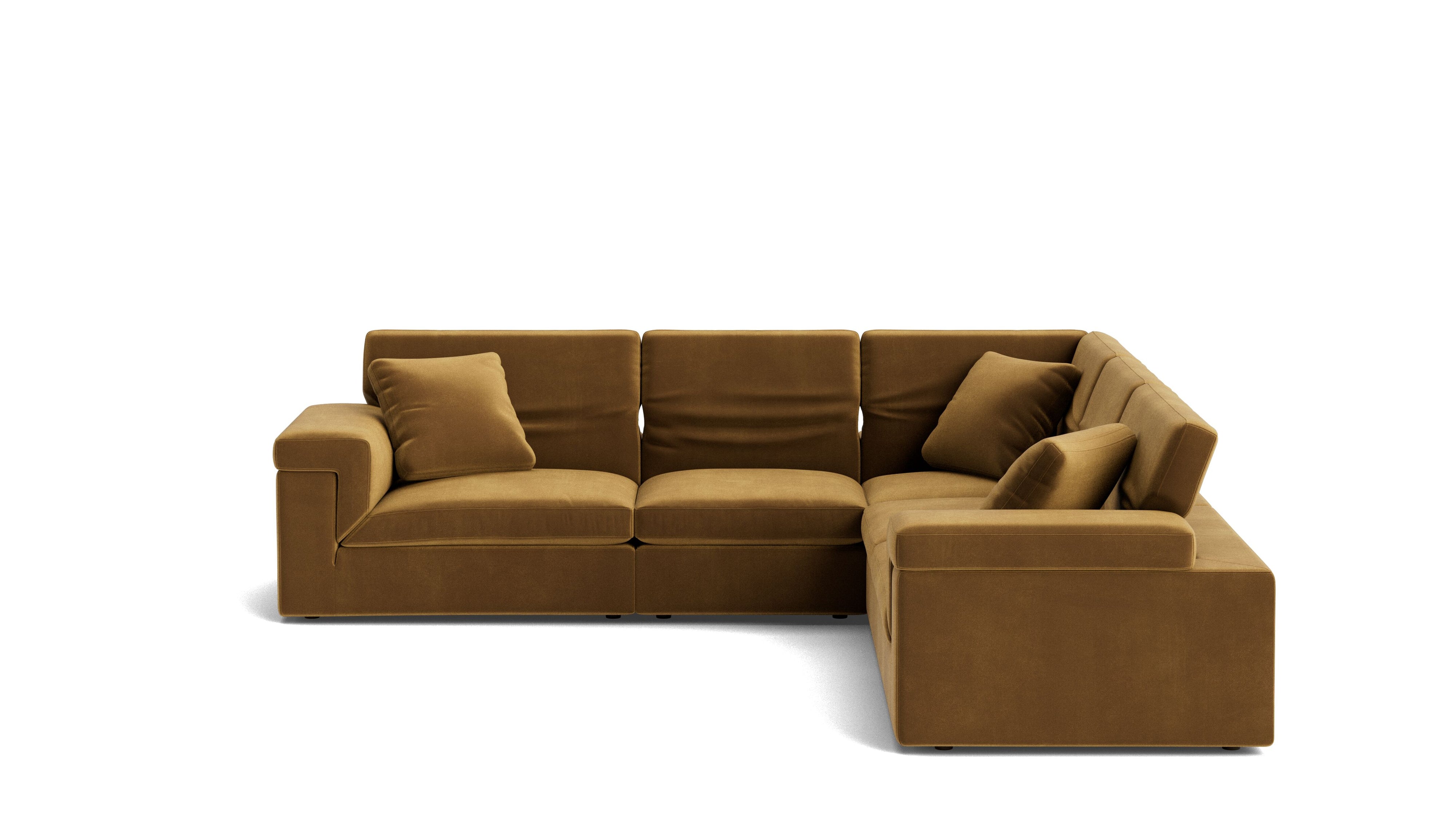 Saddle 5-Piece Modular Sectional Closed, Gold