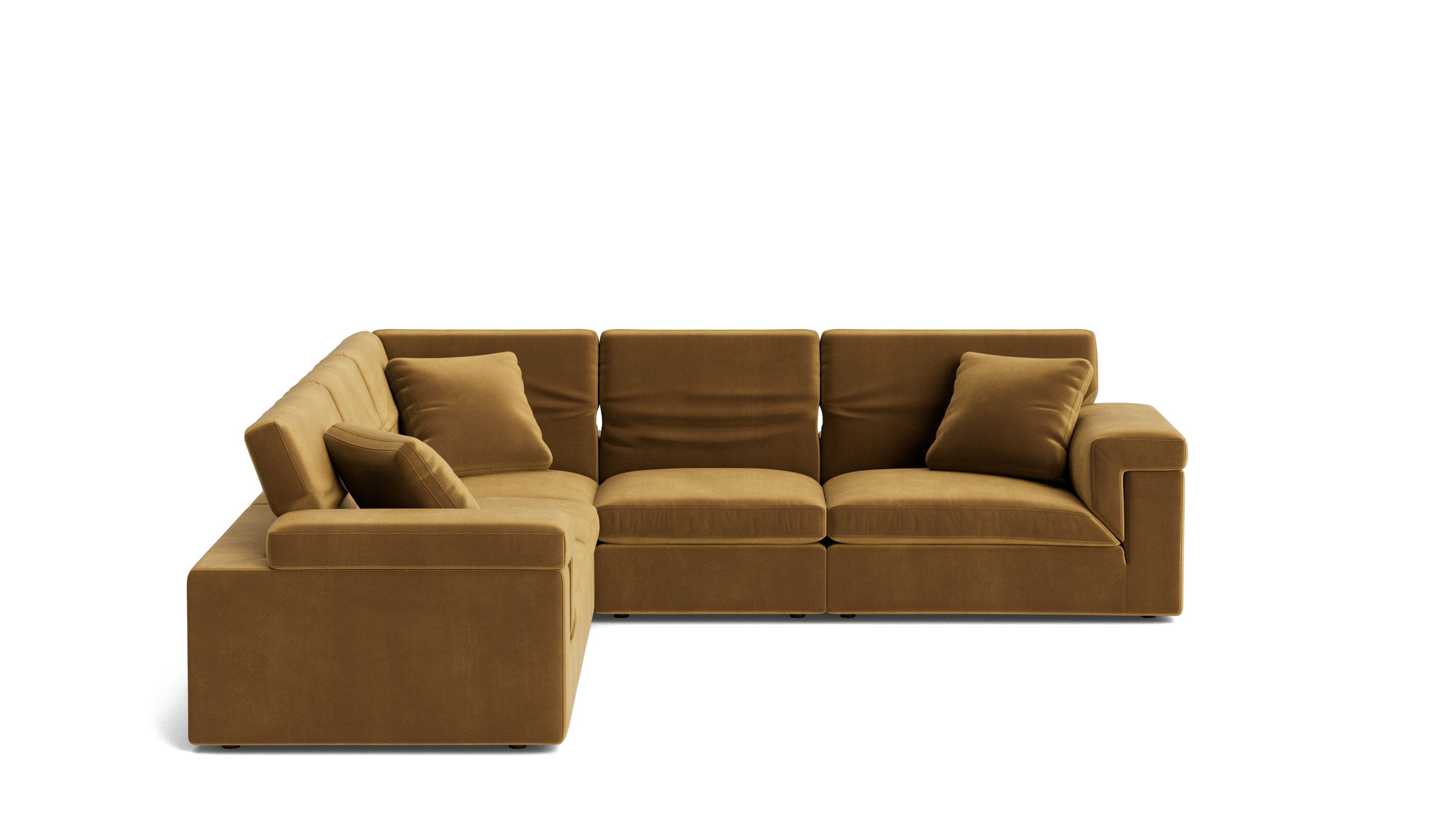 Saddle 5-Piece Modular Sectional Closed, Gold