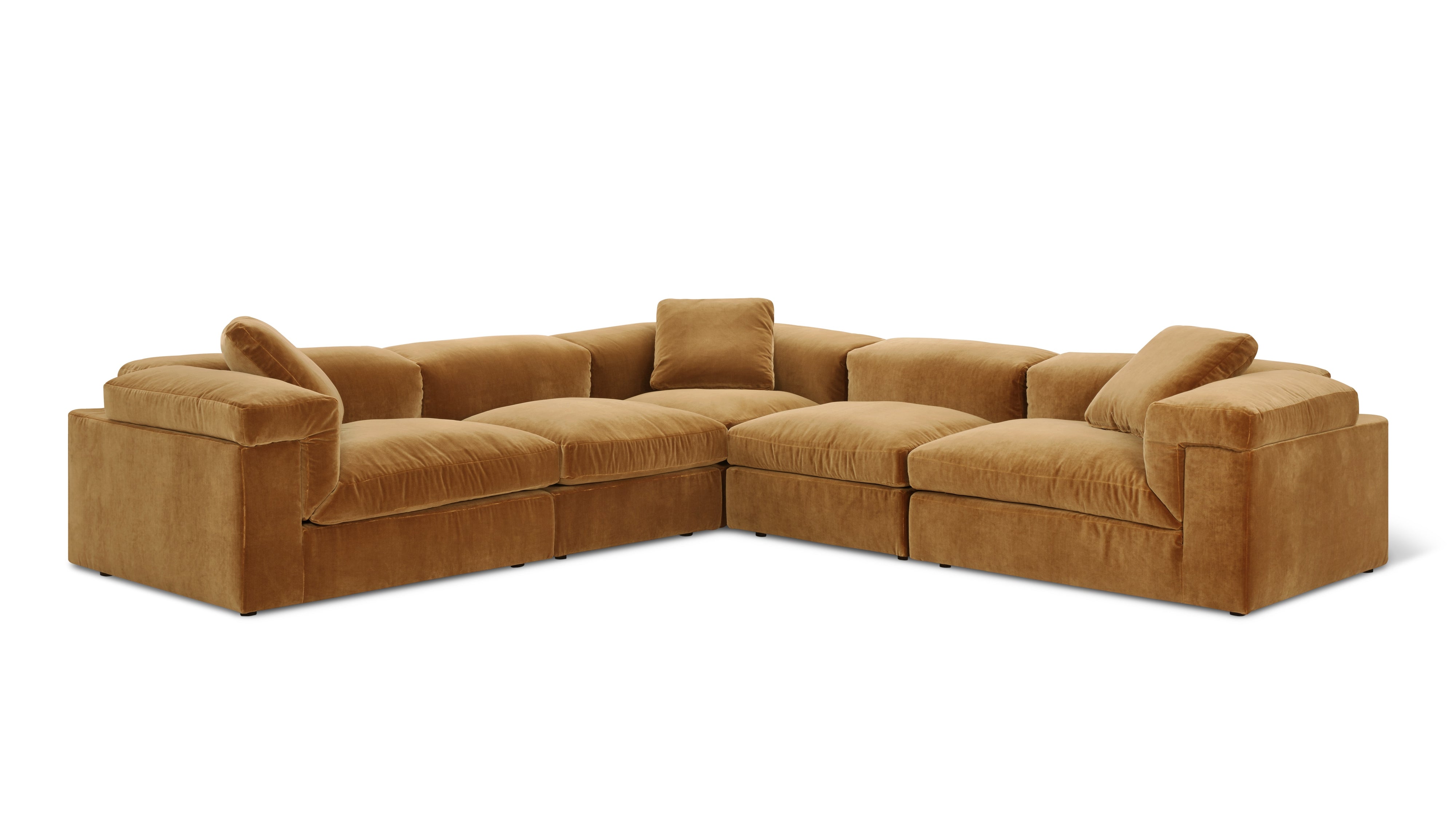 Saddle 5-Piece Modular Sectional Closed, Gold