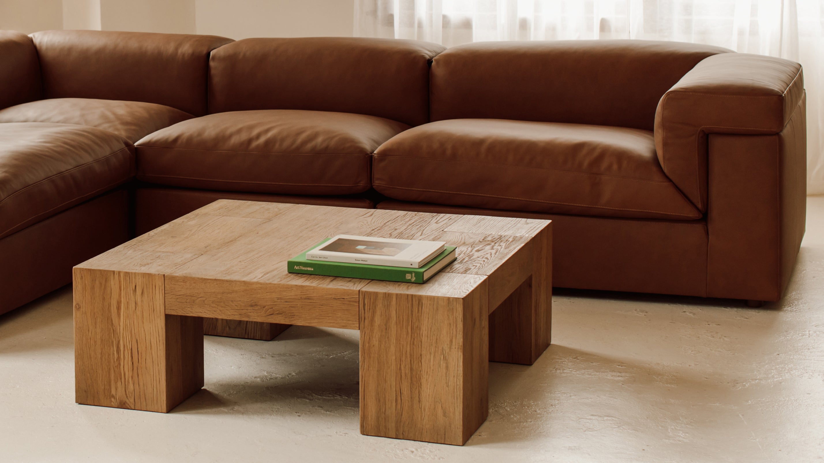 Saddle 5-Piece Modular Sectional Closed, Bourbon