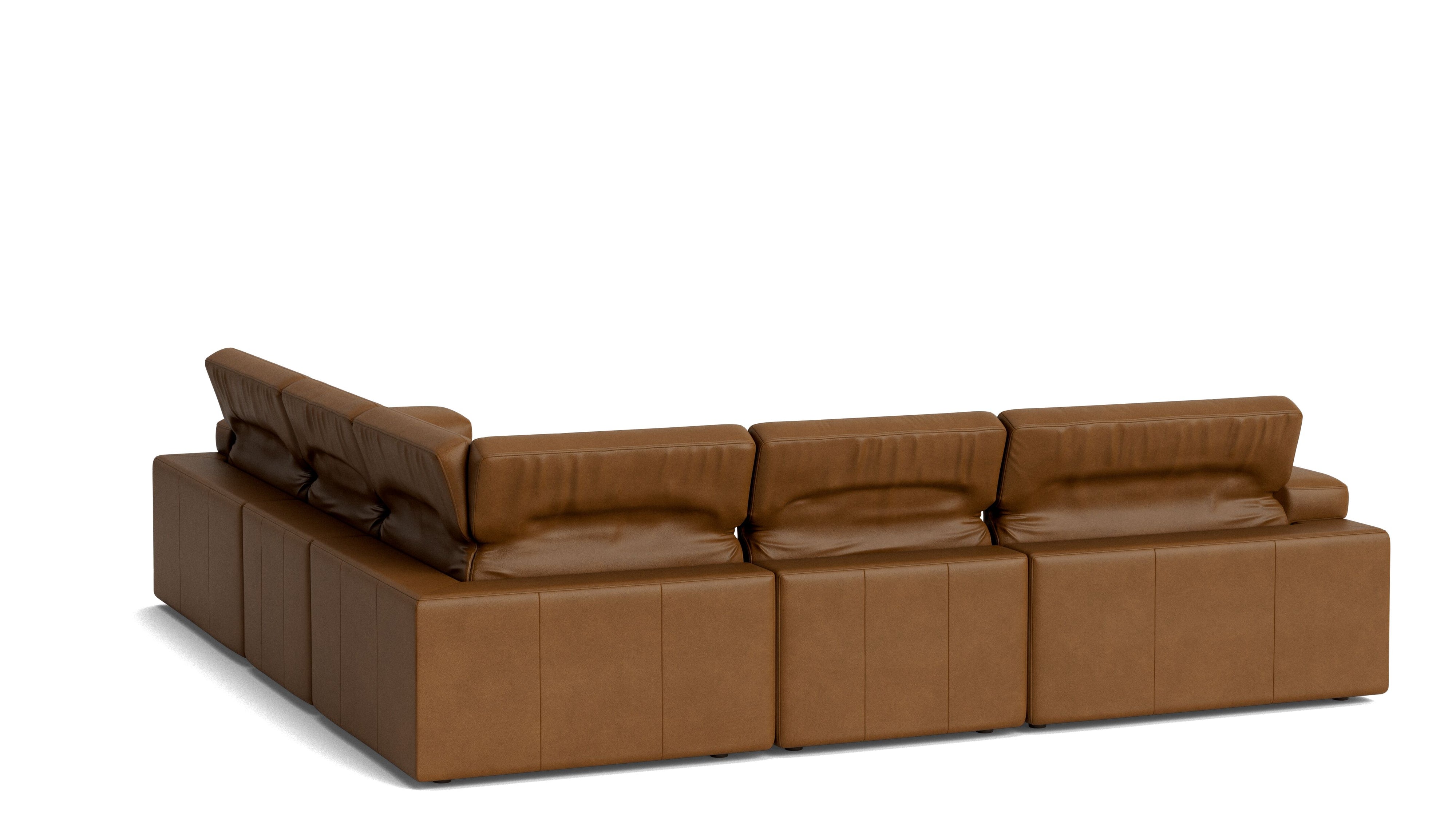 Saddle 5-Piece Modular Sectional Closed, Bourbon