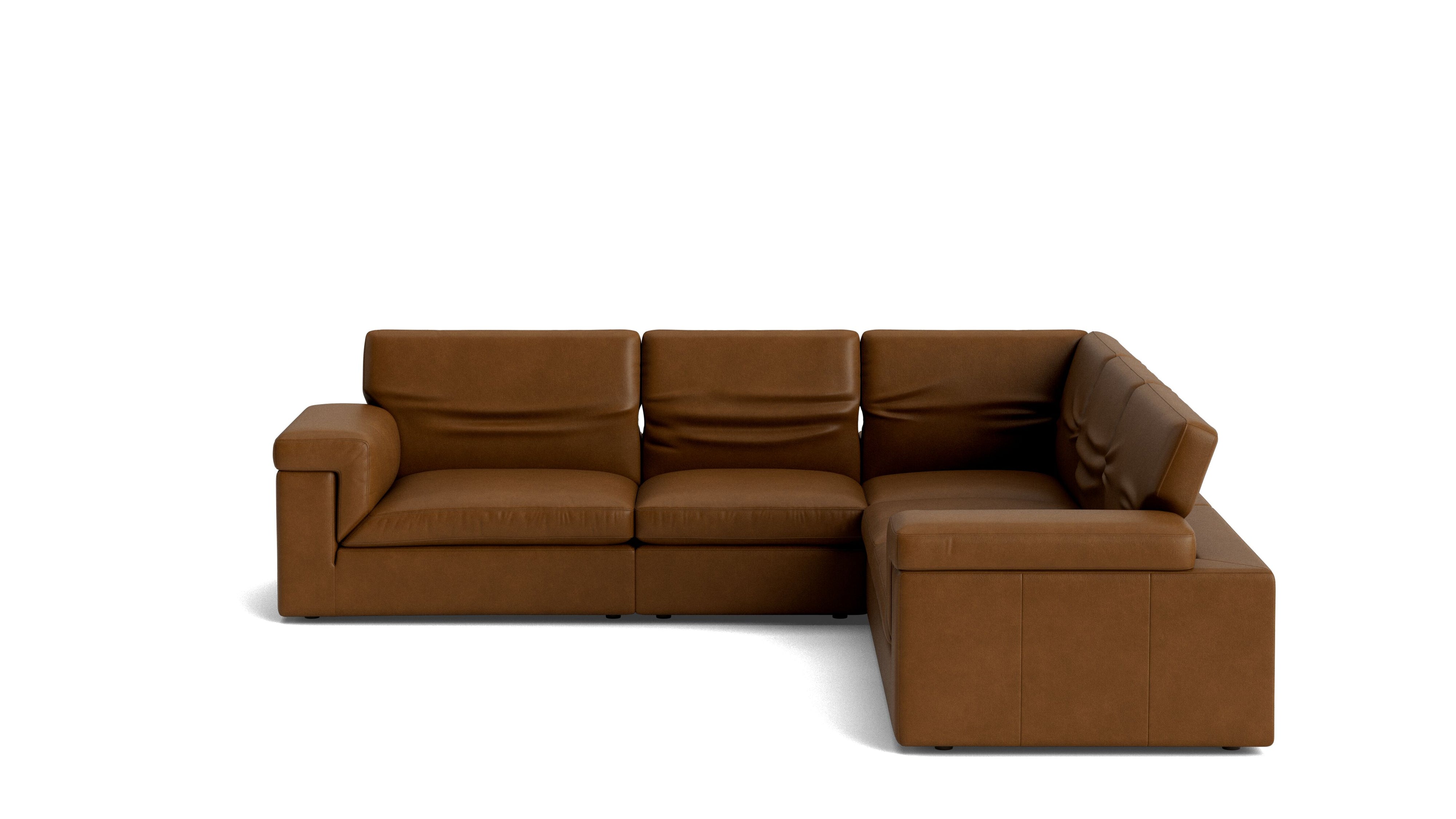 Saddle 5-Piece Modular Sectional Closed, Bourbon