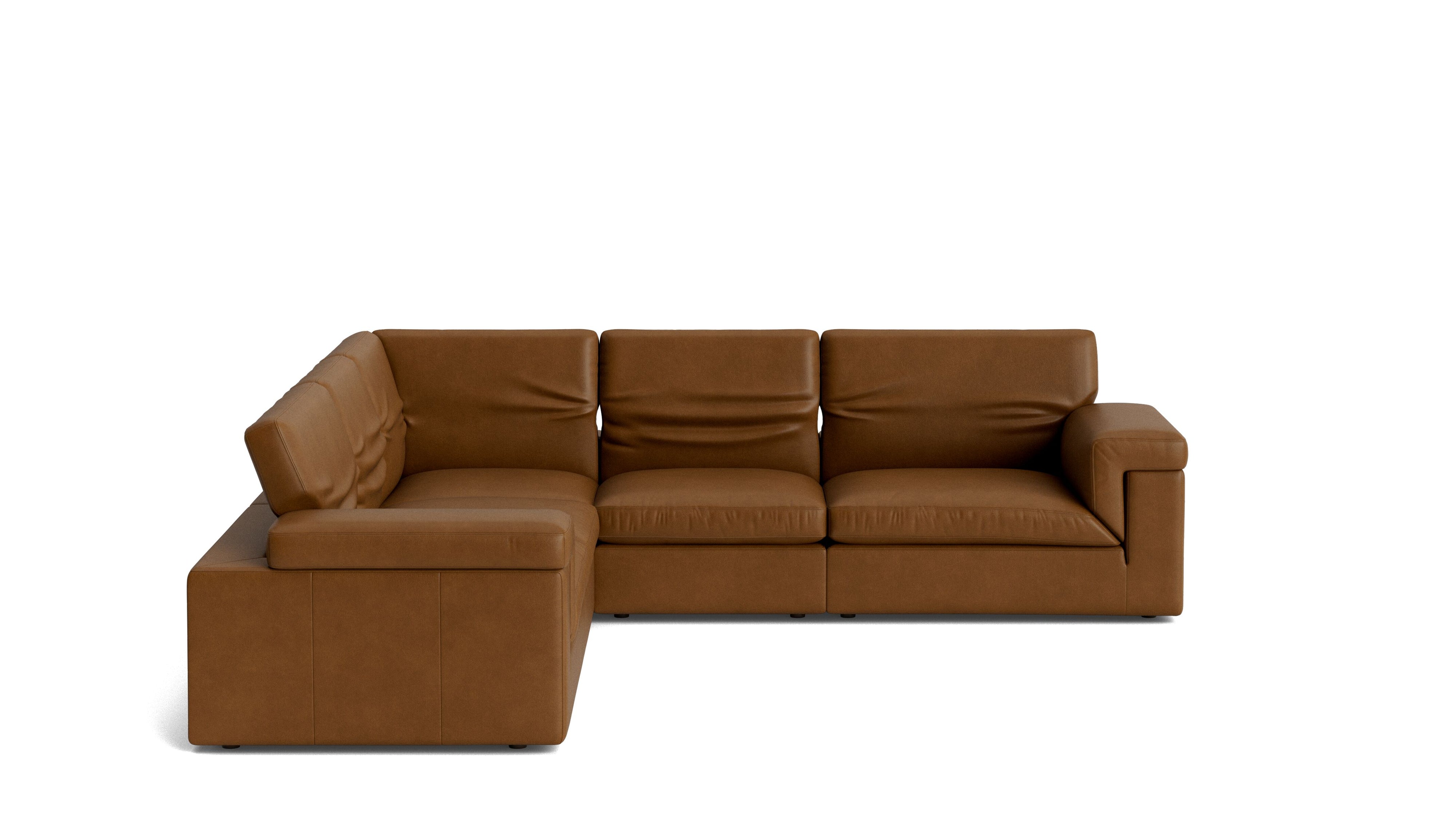 Saddle 5-Piece Modular Sectional Closed, Bourbon