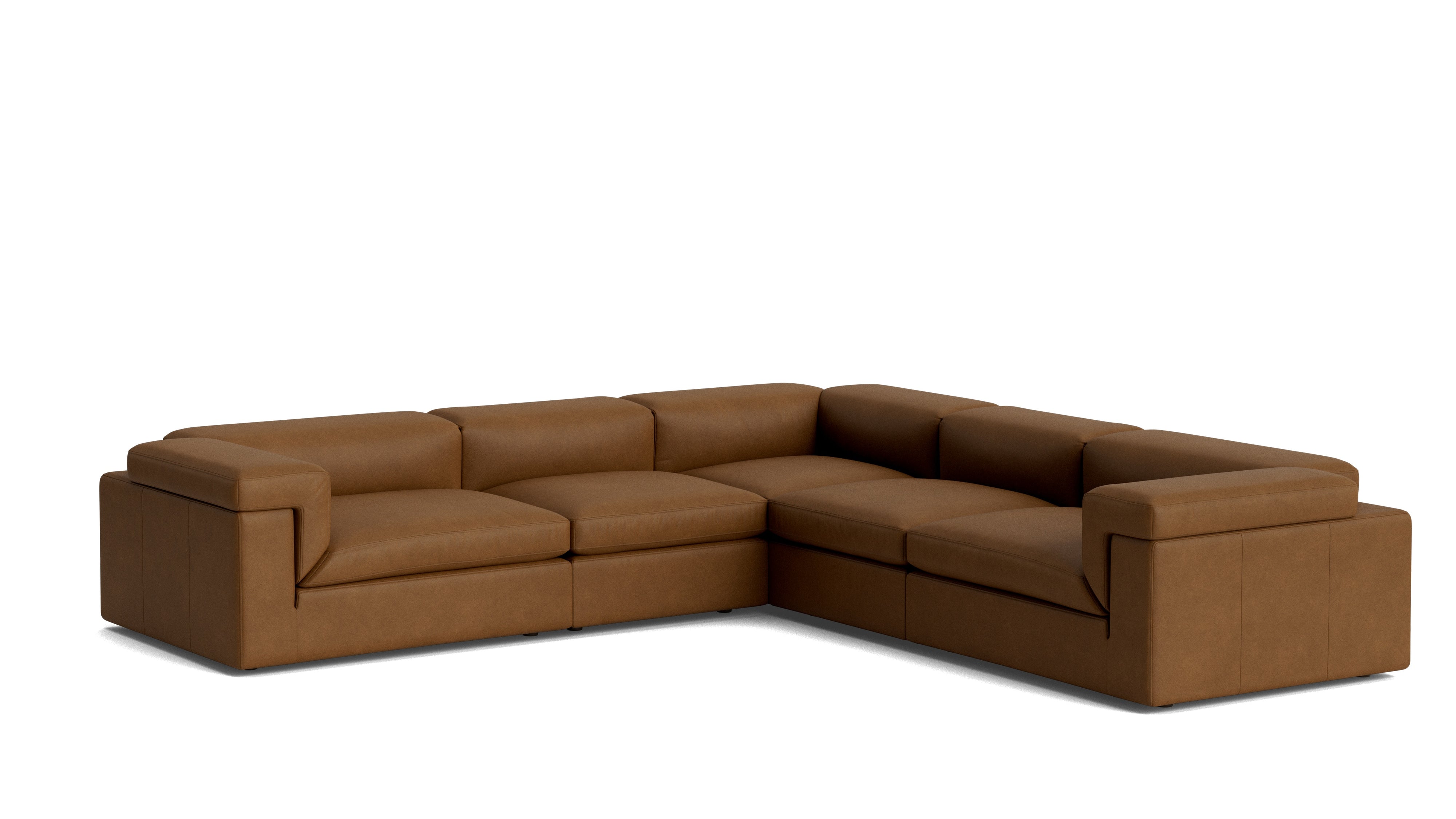 Saddle 5-Piece Modular Sectional Closed, Bourbon