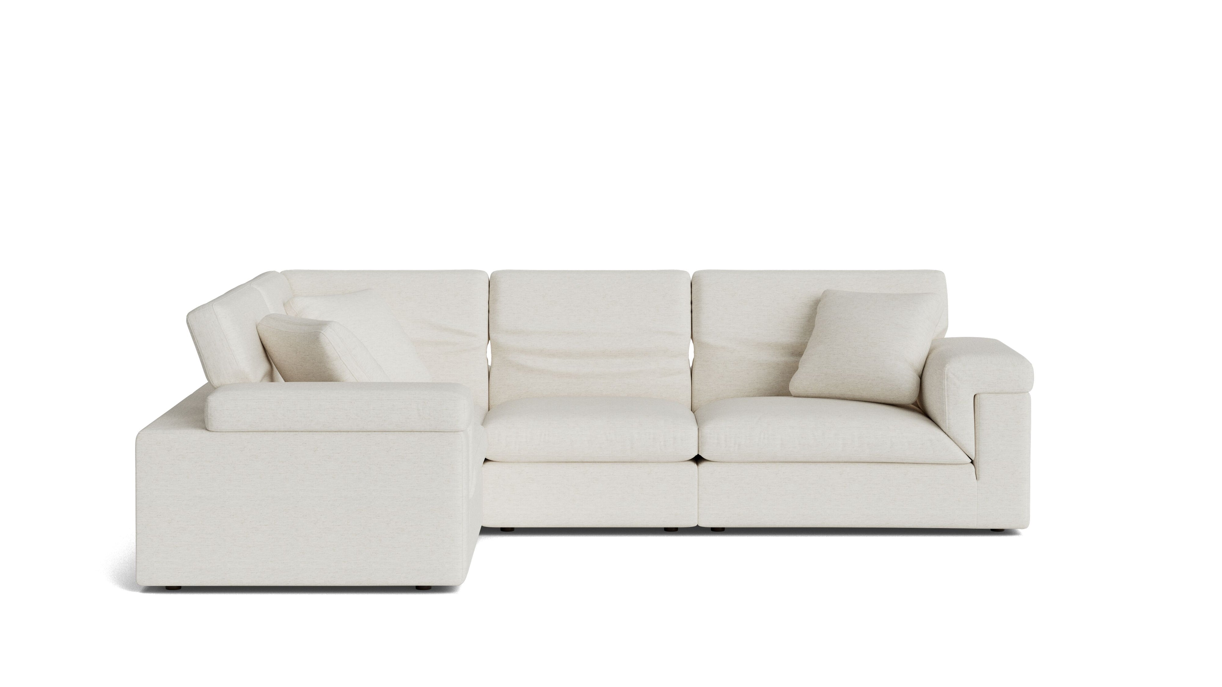 Saddle 4-Piece Modular Sectional Closed, Nomad Snow