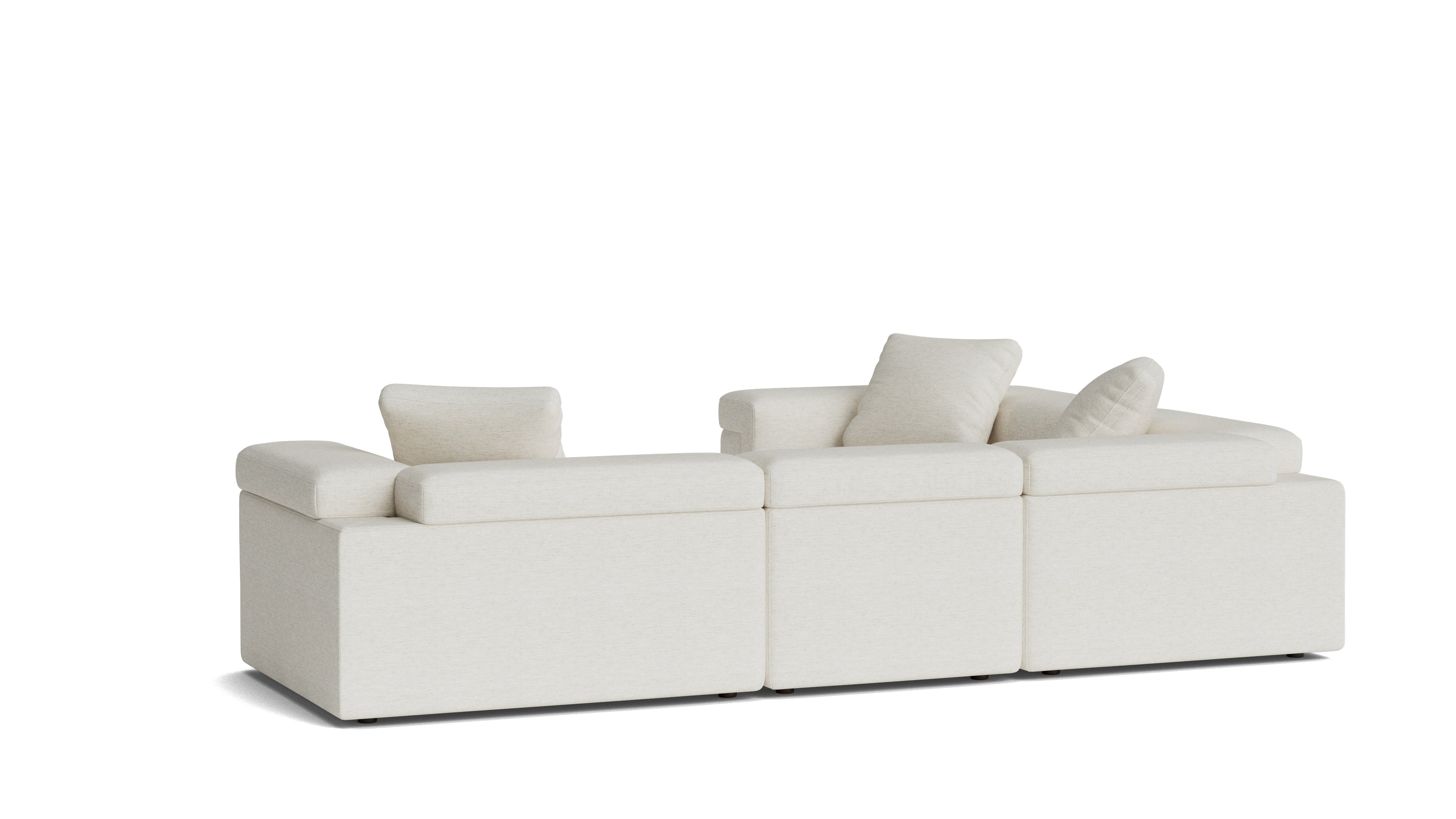 Saddle 4-Piece Modular Sectional Closed, Nomad Snow