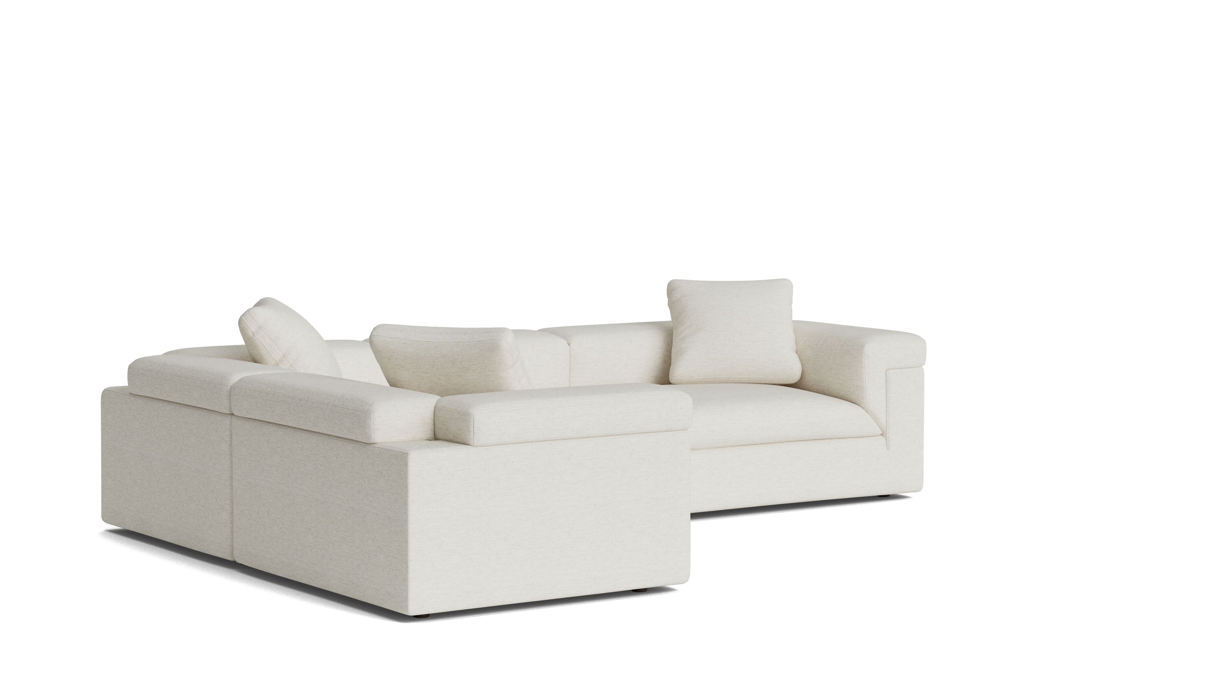 Saddle 4-Piece Modular Sectional Closed, Nomad Snow