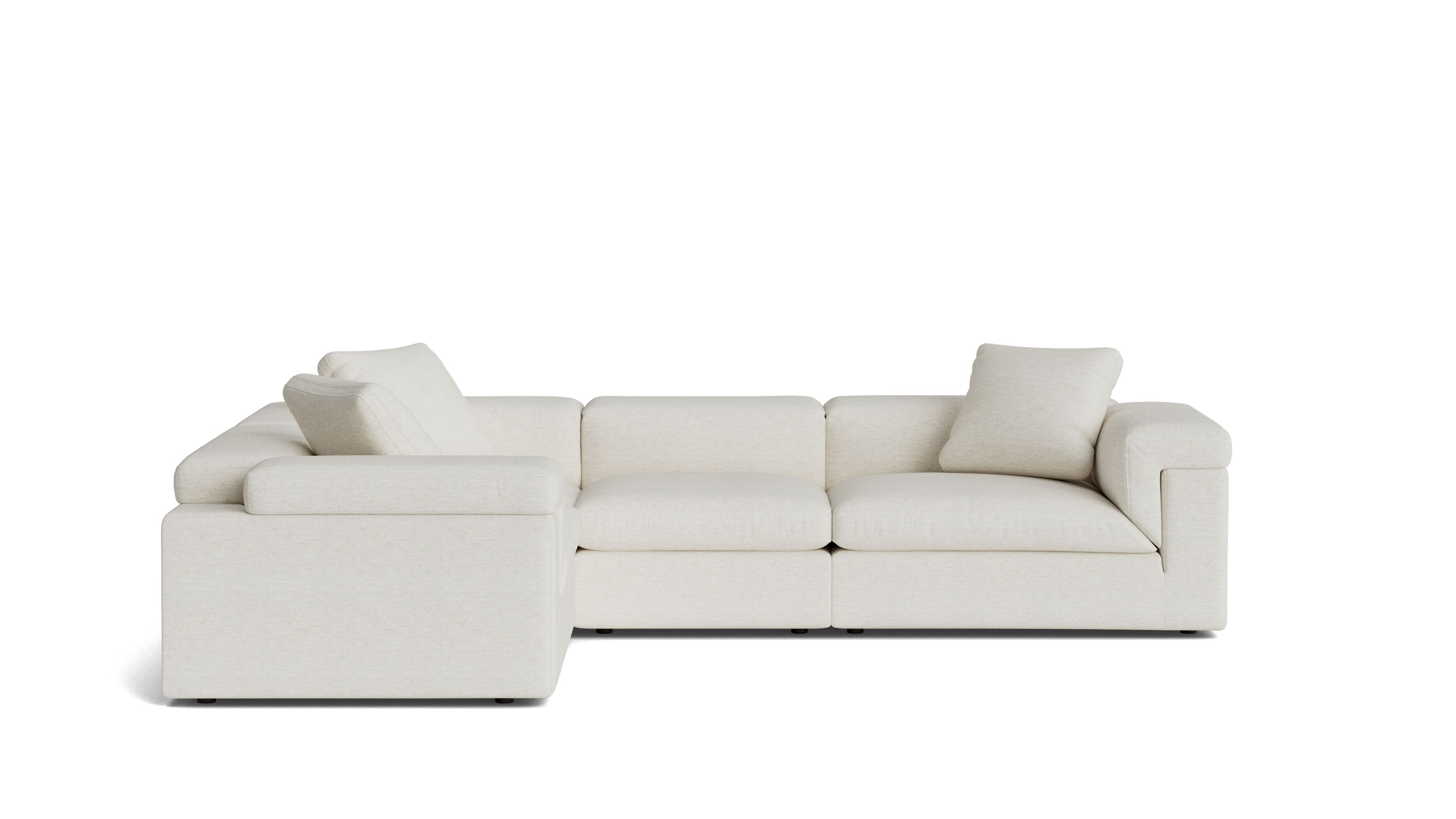 Saddle 4-Piece Modular Sectional Closed, Nomad Snow