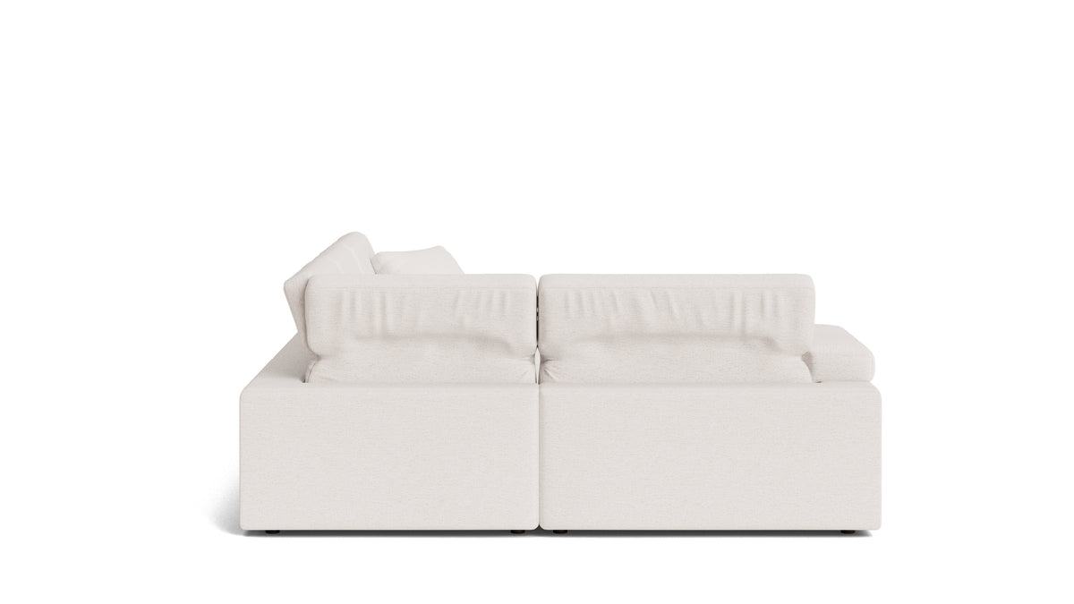 Saddle 4-Piece Modular Sectional Closed, Nomad Snow