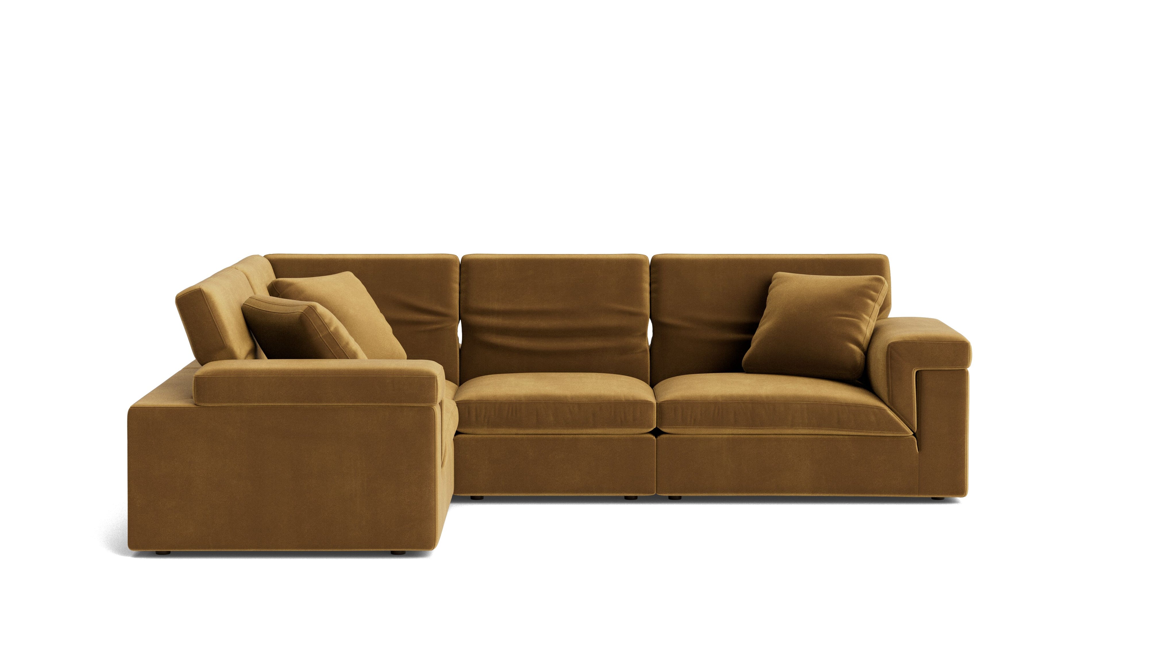 Saddle 4-Piece Modular Sectional Closed, Gold