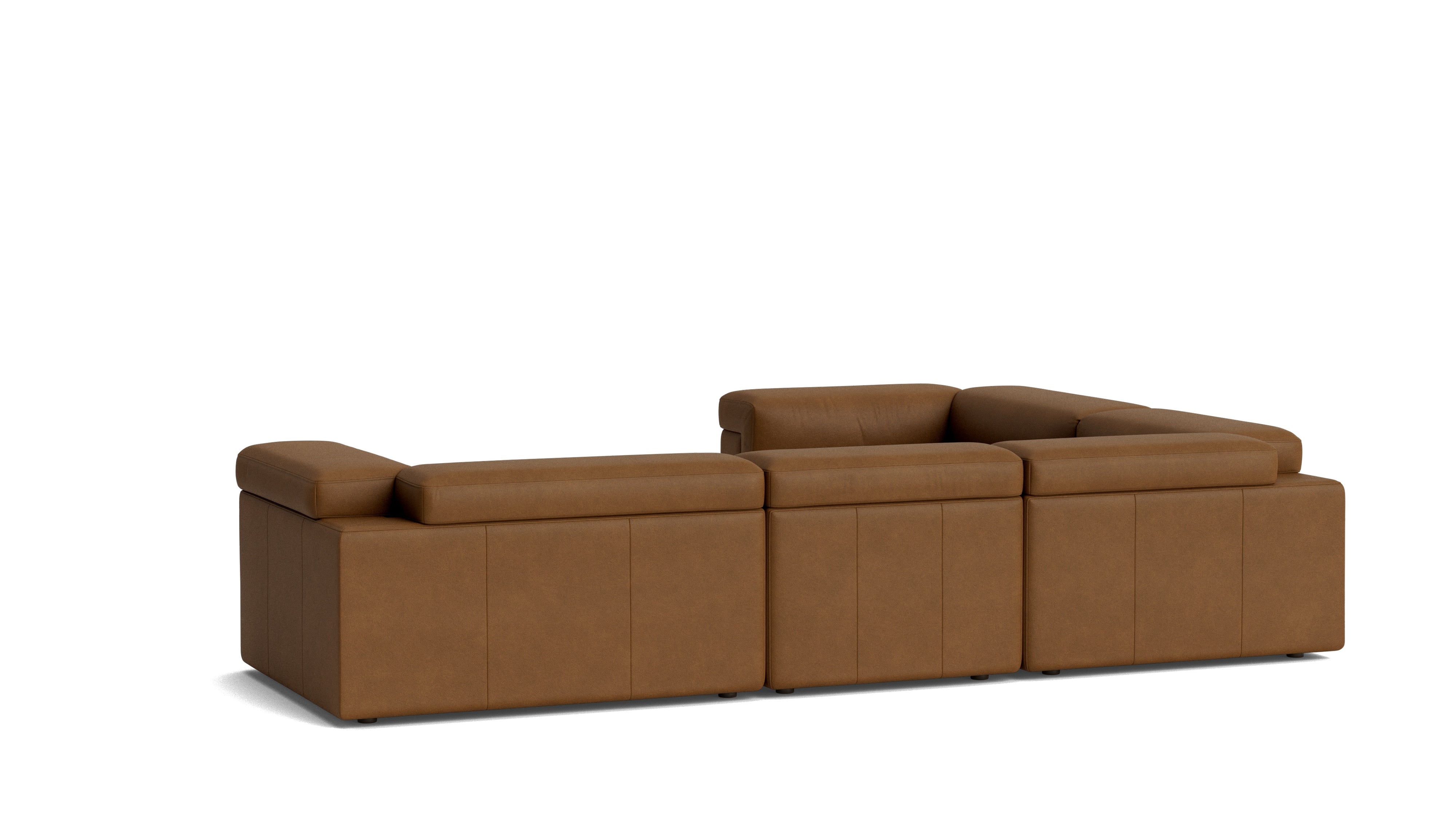 Saddle 4-Piece Modular Sectional Closed, Bourbon