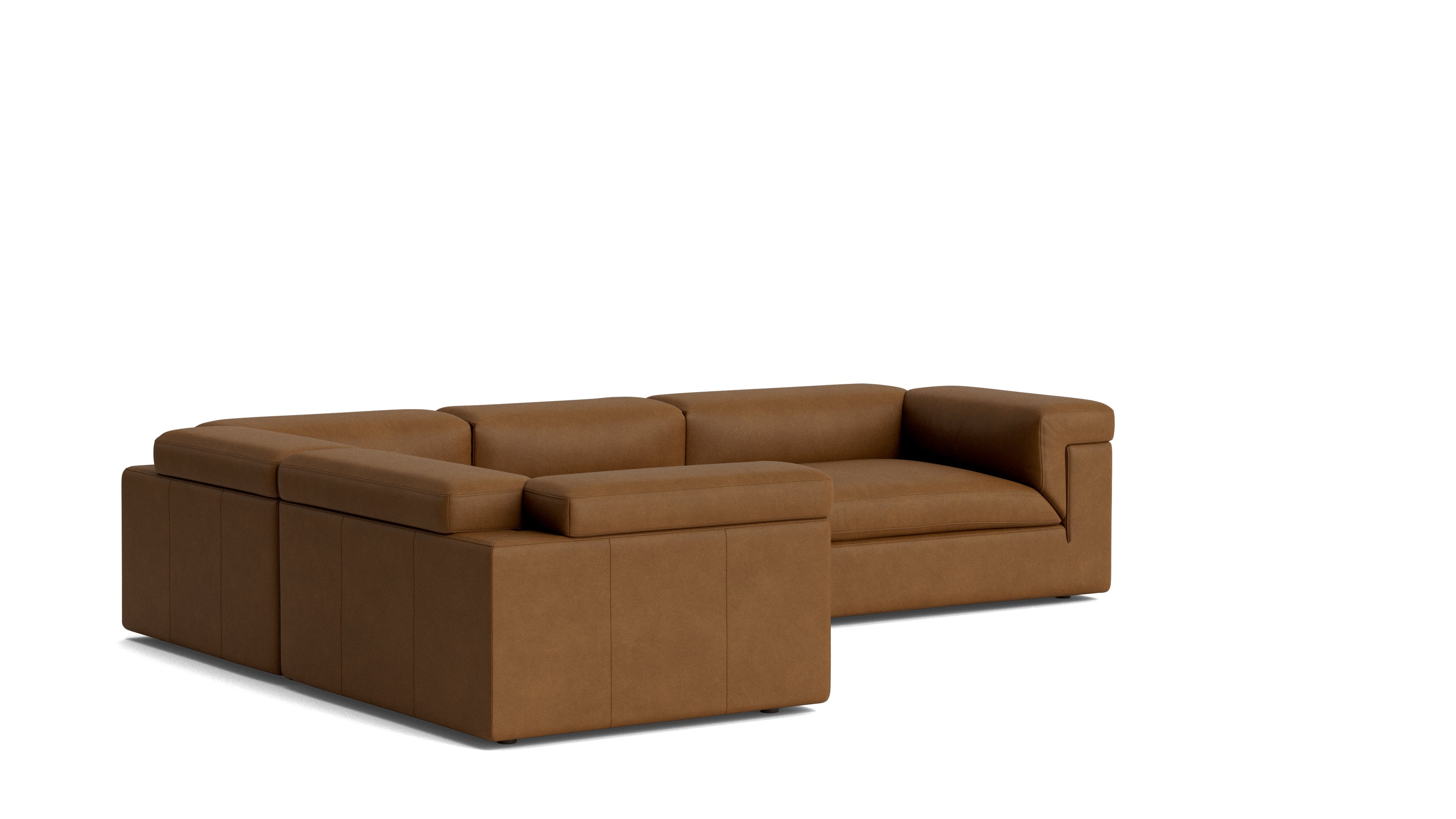 Saddle 4-Piece Modular Sectional Closed, Bourbon