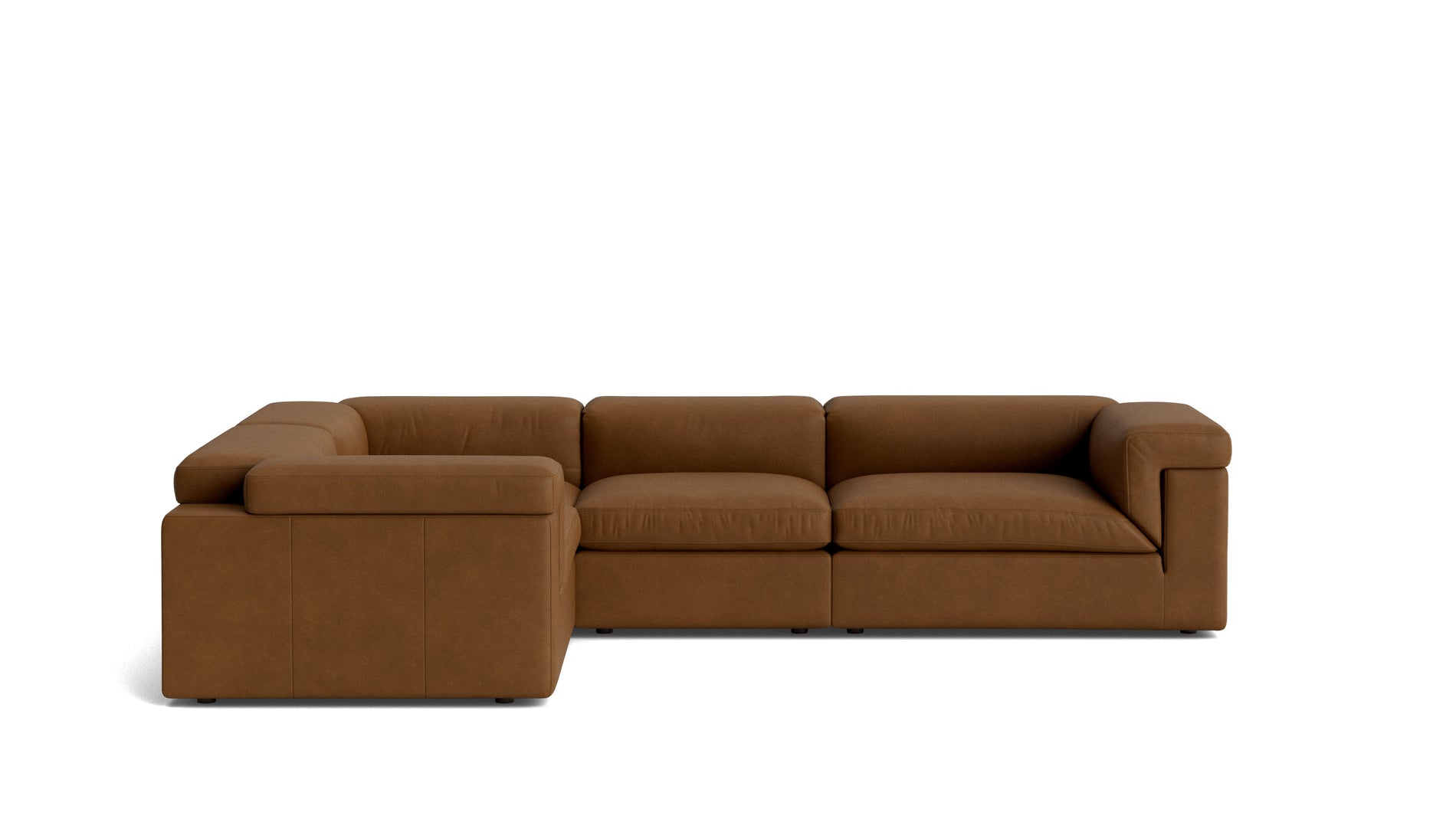 Saddle 4-Piece Modular Sectional Closed, Bourbon_image
