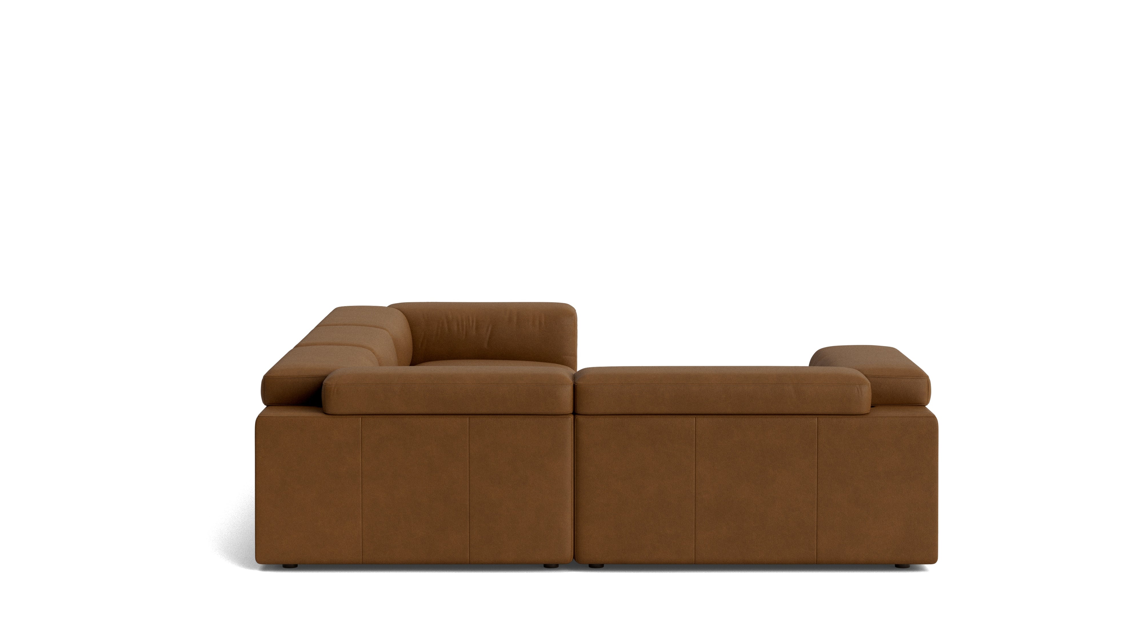 Saddle 4-Piece Modular Sectional Closed, Bourbon