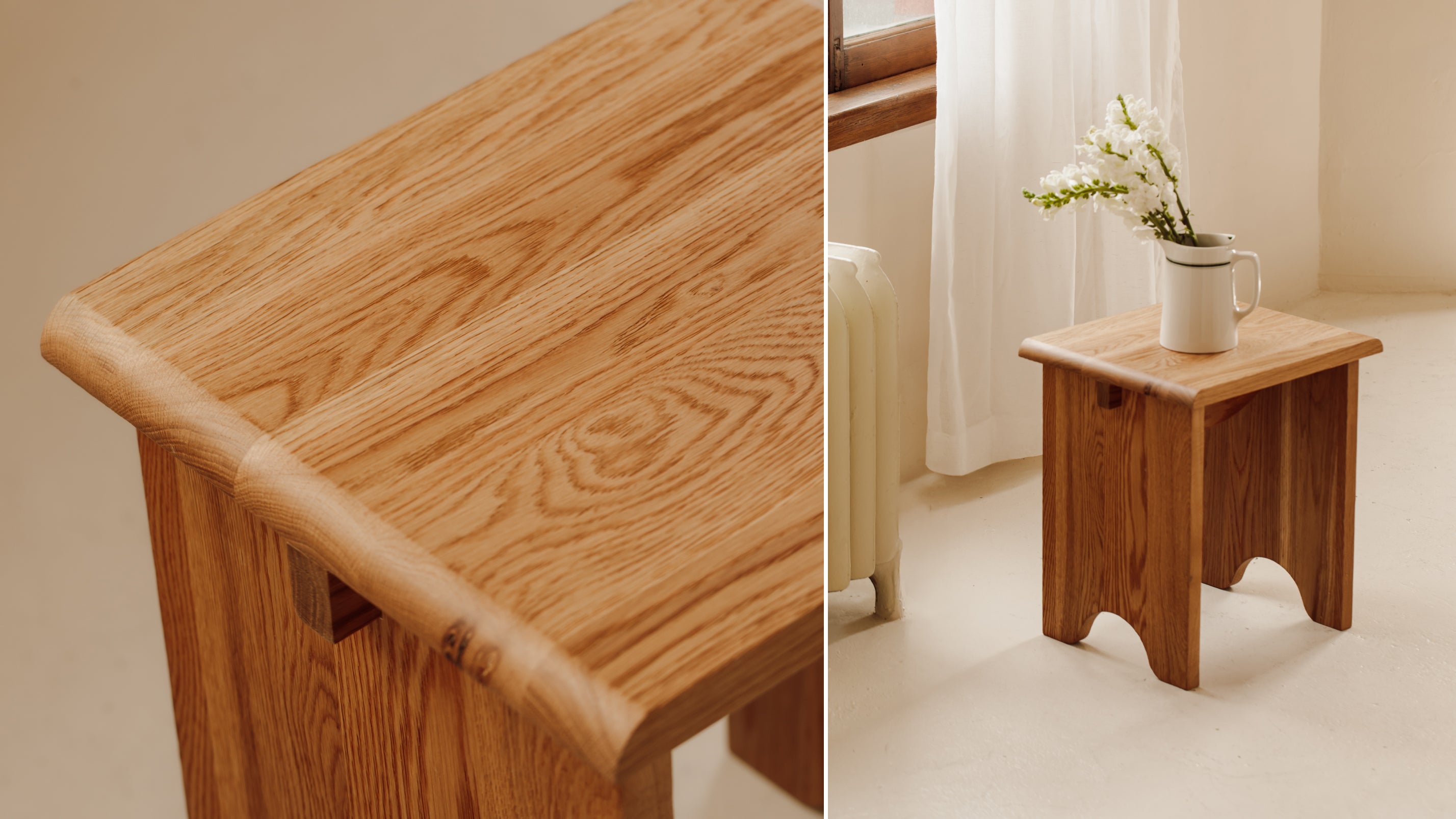 Bowtie Side Table, Natural Oak