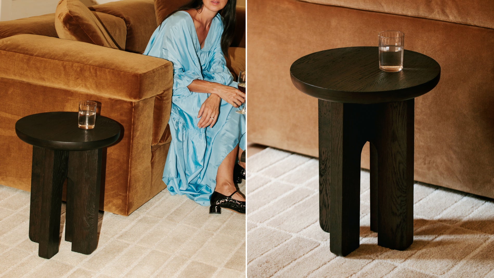 Clover Side Table, Dark Brown Oak_image
