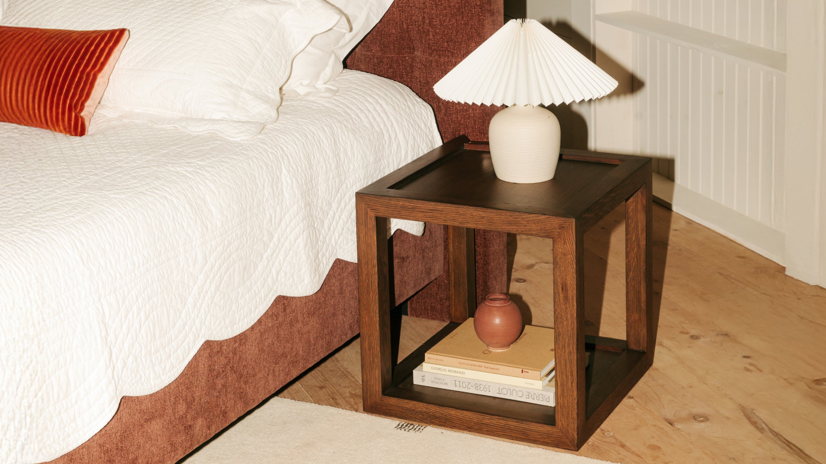 Beam Side Table, Dark Brown Oak